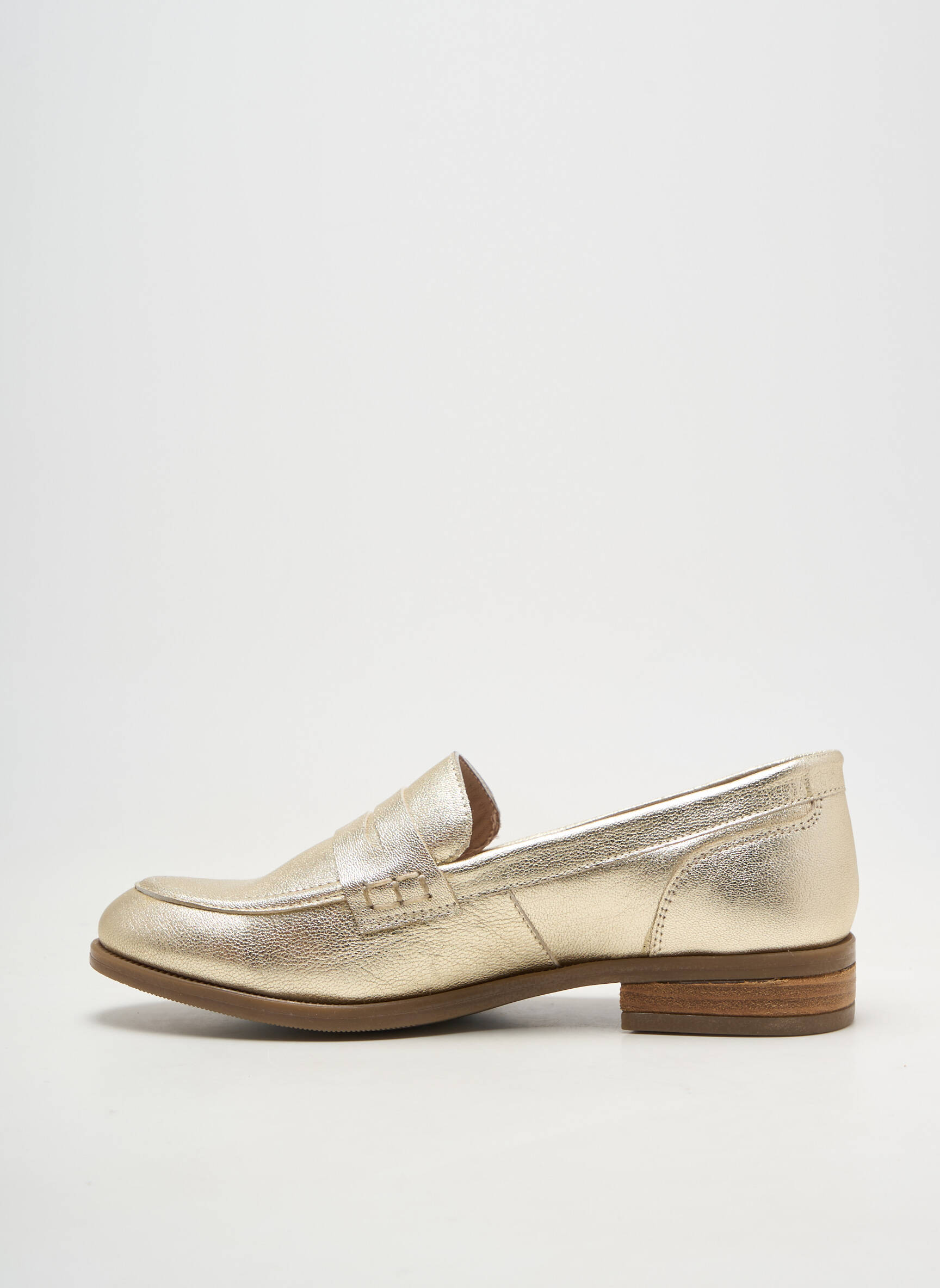 Mocasini material neted toc plat până la 3 cm auriu OTTILIA femeie