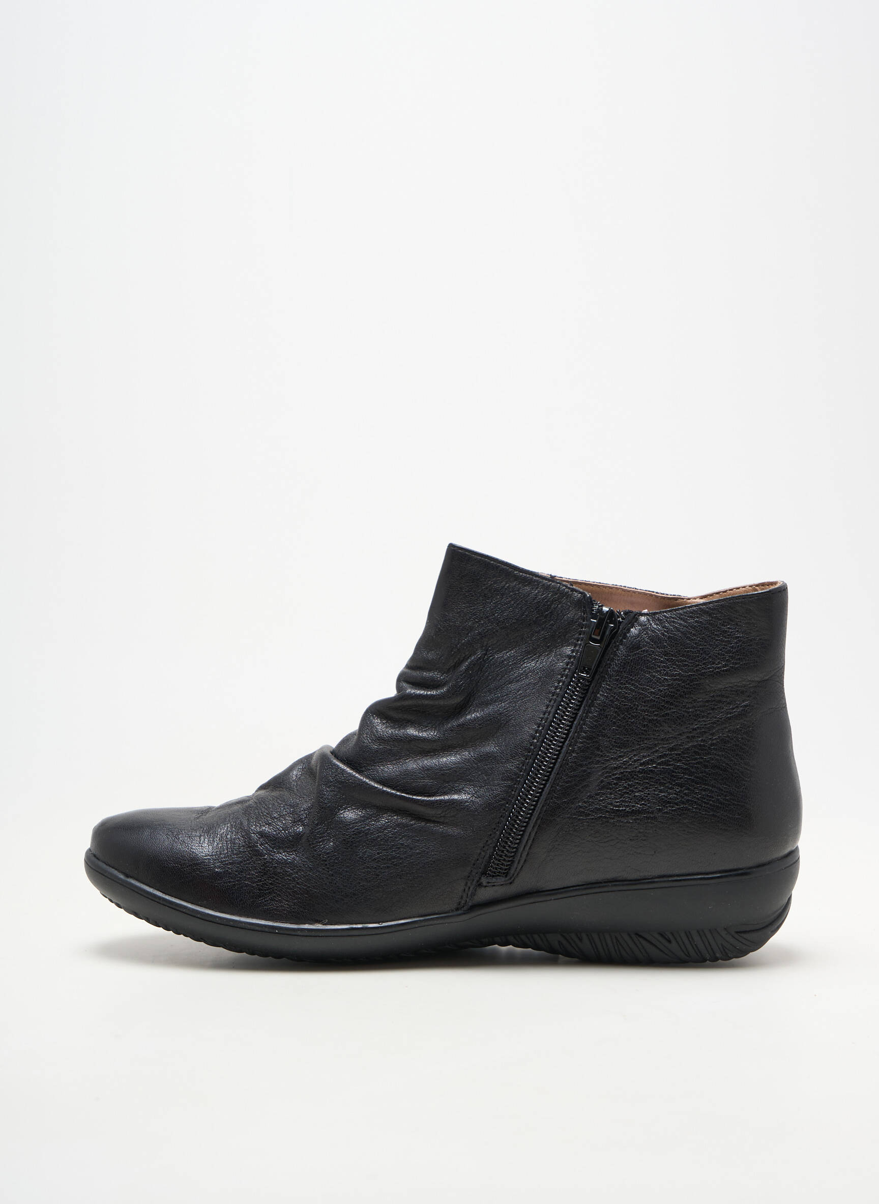 Botine/ghete țesătură satinată toc plat până la 3 cm negru SWEET femeie
