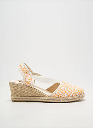 Espadrile vârf rotund toc de 4 la 6 cm portocalie SOIR ET MATIN femeie