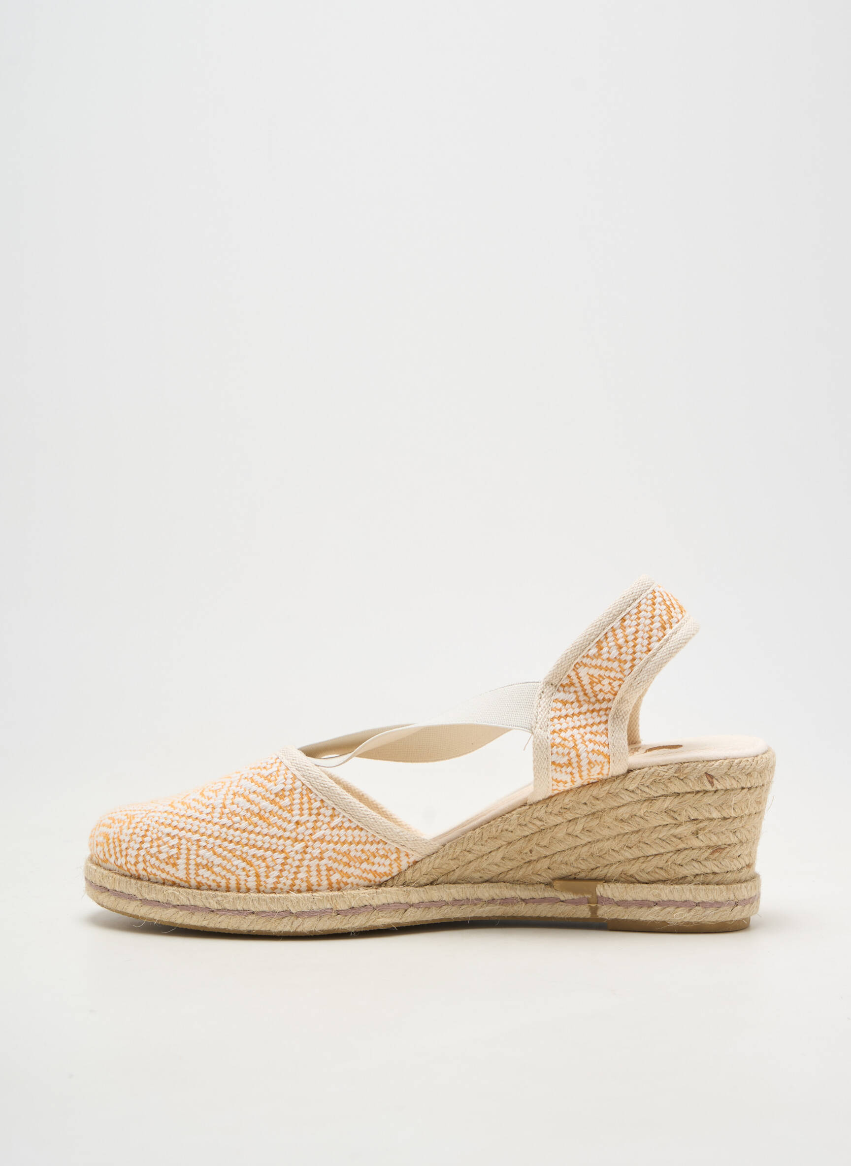 Espadrile vârf rotund toc de 4 la 6 cm portocalie SOIR ET MATIN femeie