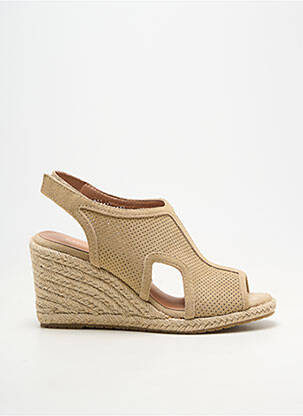 Espadrile vârf deschis toc de 7 la 9 cm bej EMILIE KARSTON femeie
