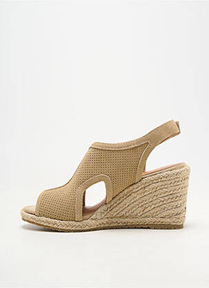Espadrile vârf deschis toc de 7 la 9 cm bej EMILIE KARSTON femeie