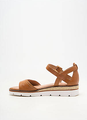 Sandale/pantofi decupați material neted toc plat până la 3 cm maro EMILIE KARSTON femeie