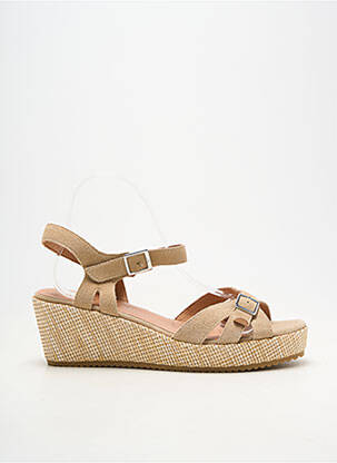 Sandale/pantofi decupați toc platformă toc de 4 la 6 cm bej EMILIE KARSTON femeie