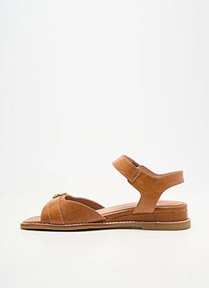 Sandale/pantofi decupați material neted toc plat până la 3 cm maro EMILIE KARSTON femeie