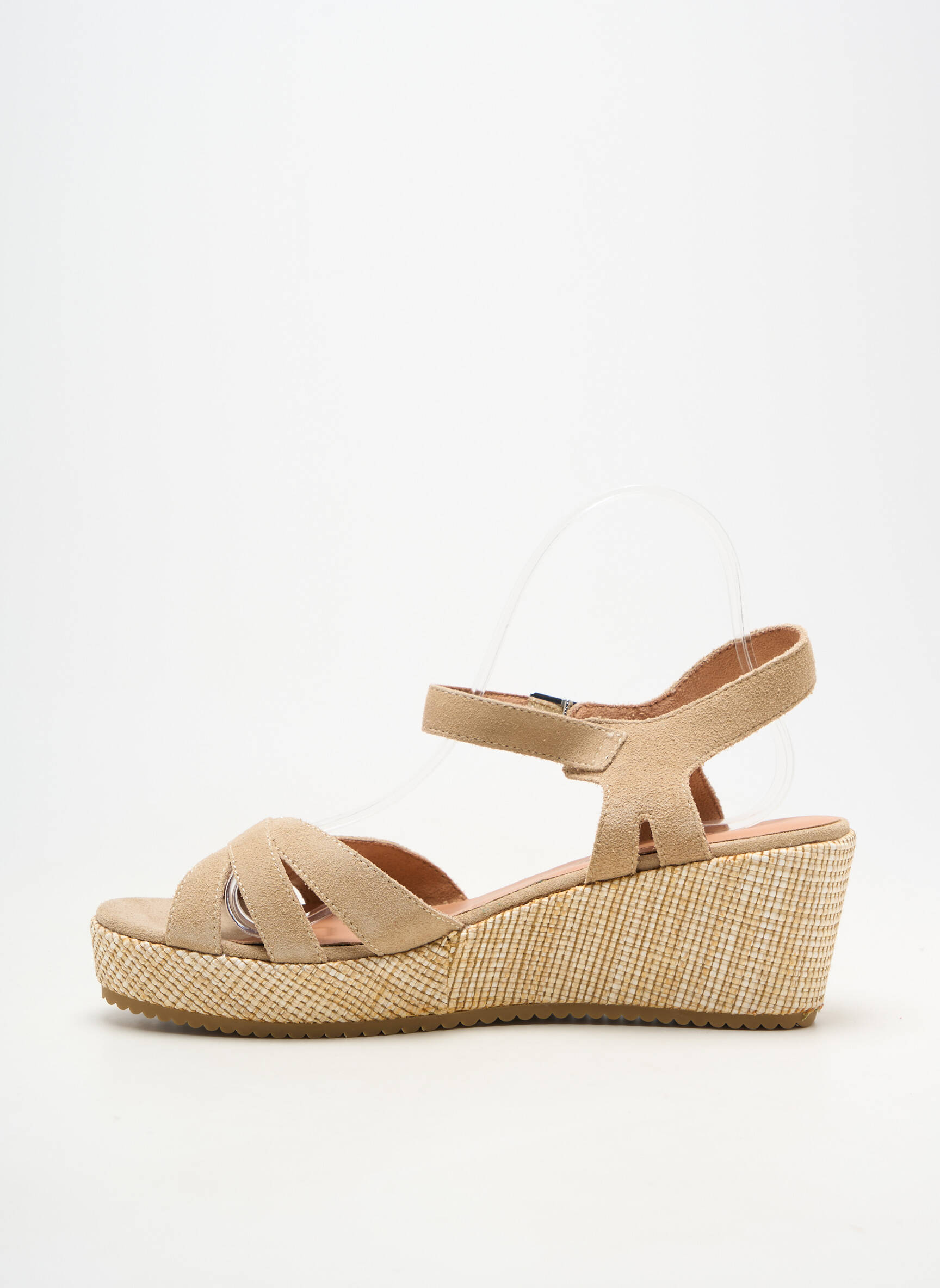 Sandale/pantofi decupați toc platformă toc de 4 la 6 cm bej EMILIE KARSTON femeie