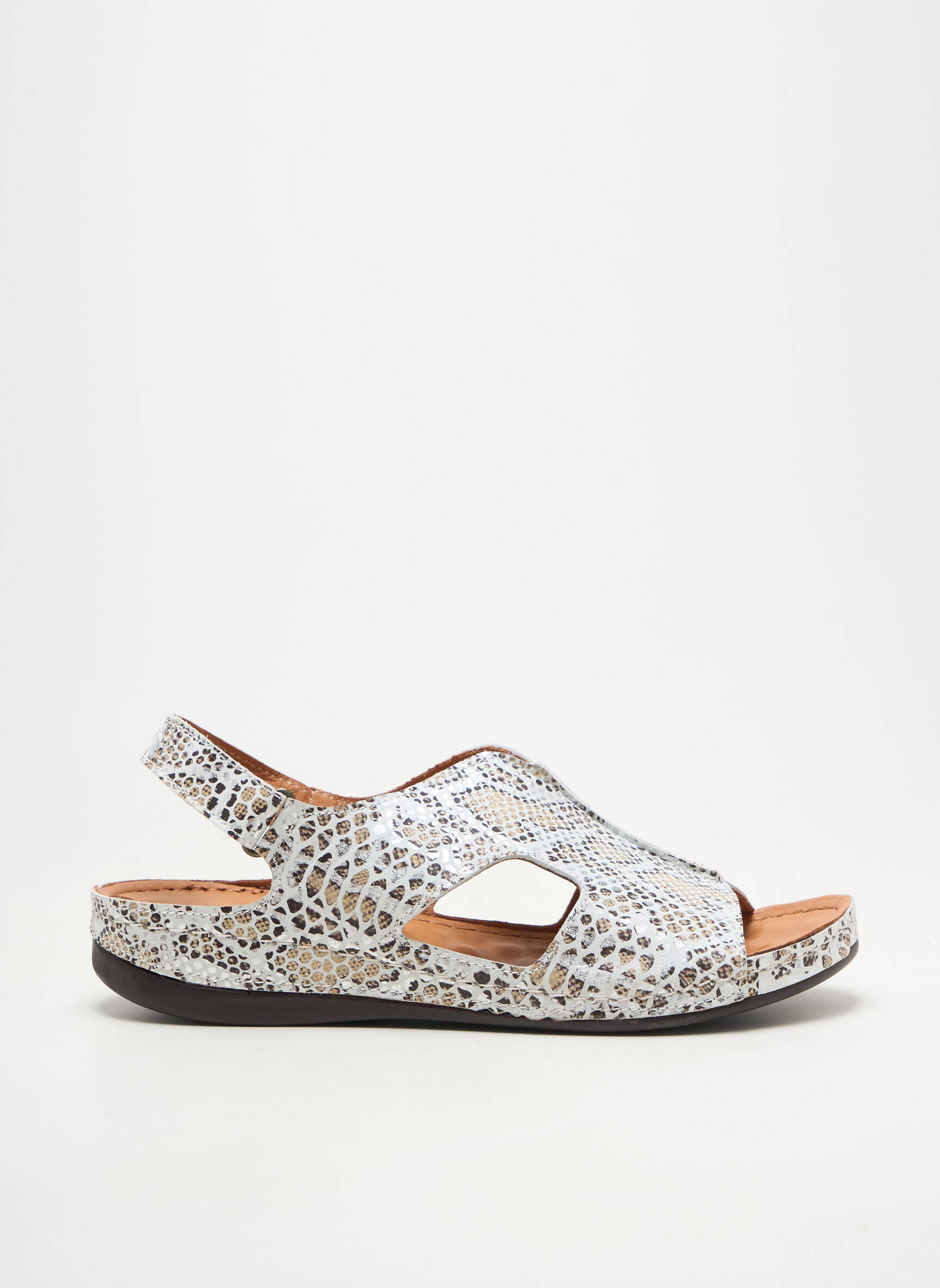 Sandale/pantofi decupați material neted toc plat până la 3 cm alb OTTILIA femeie