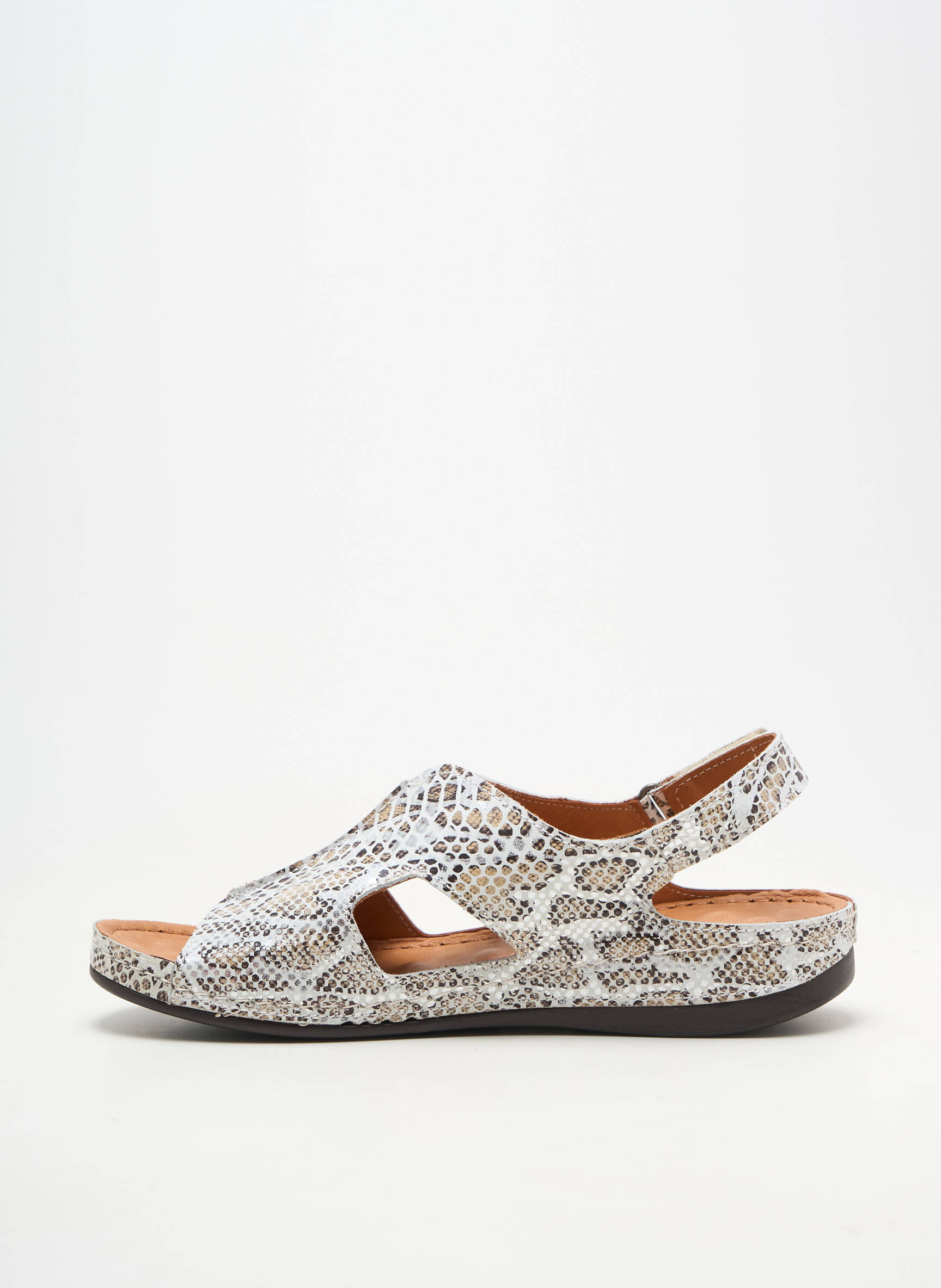 Sandale/pantofi decupați material neted toc plat până la 3 cm alb OTTILIA femeie