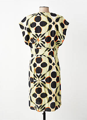 Rochie midi imprimeu fantezie mâneci scurte verde SEE U SOON femeie