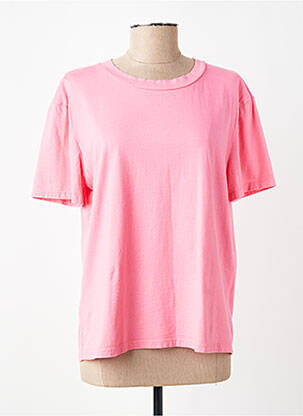 Tricou croială dreaptă mâneci scurte roz JOHANNA PARIS femeie