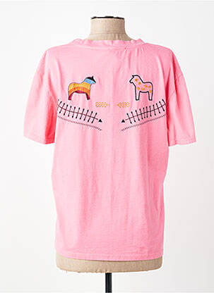 Tricou croială dreaptă mâneci scurte roz JOHANNA PARIS femeie