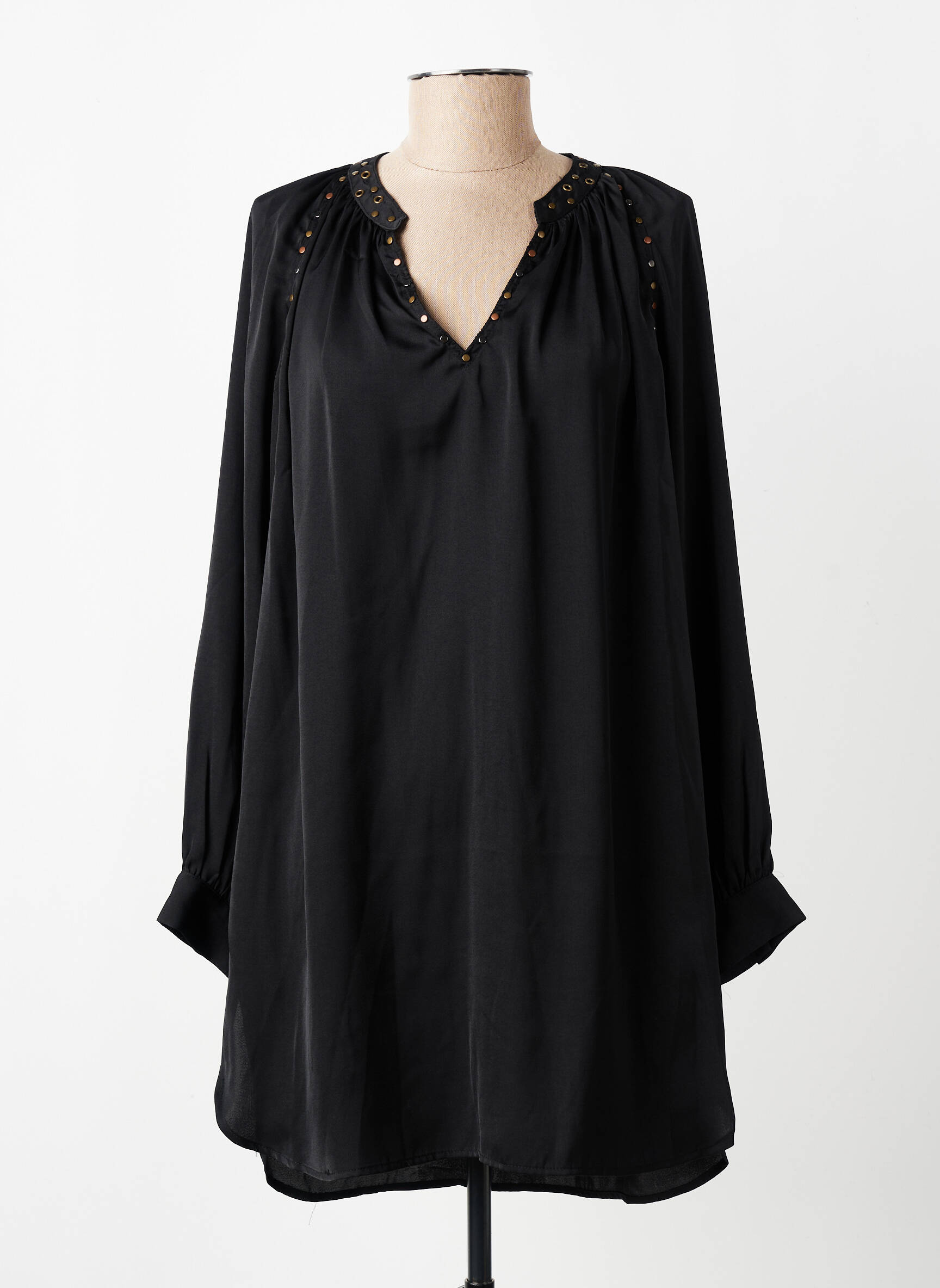 Rochie scurtă mâneci lungi mâneci lungi negru SEE U SOON femeie
