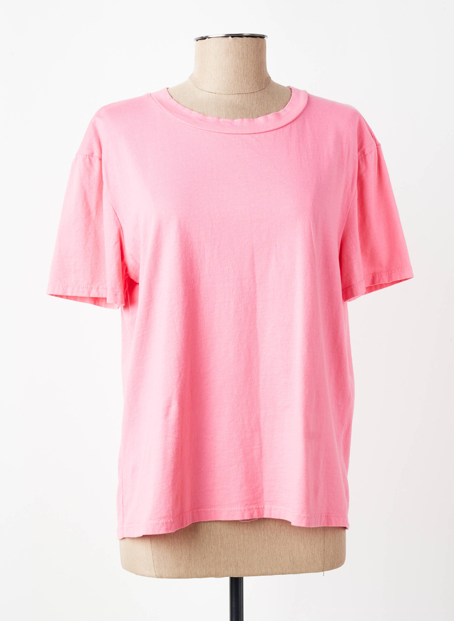 Tricou croială dreaptă mâneci scurte roz JOHANNA PARIS femeie