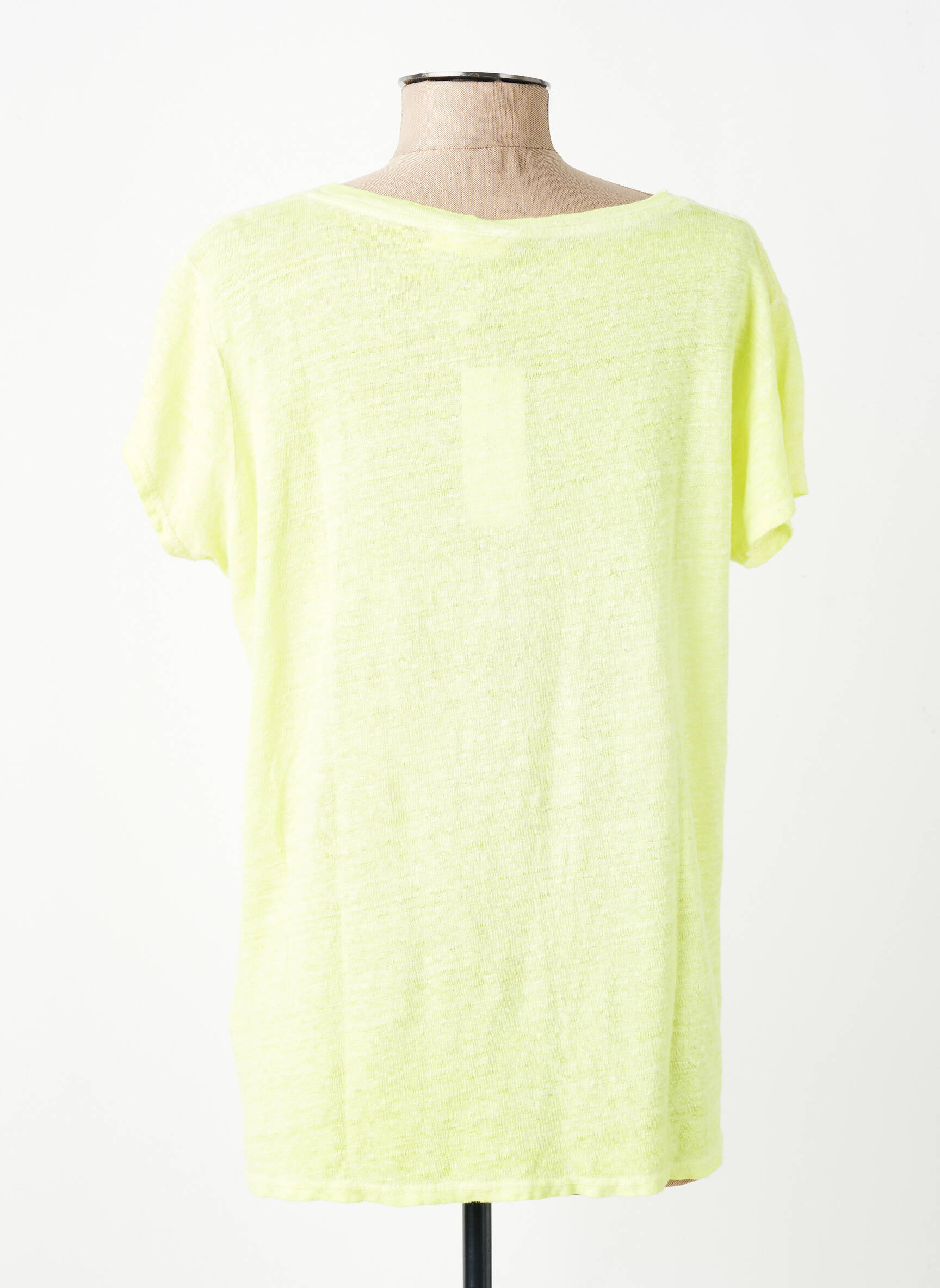 Tricou croială dreaptă mâneci scurte galben ALEXANDRE LAURENT femeie