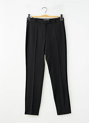 Pantalon 7/8 talie cu cleme mărime normală negru HIPPOCAMPE femeie