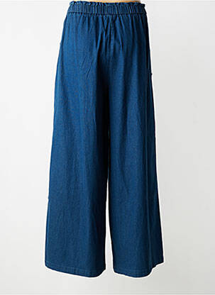 Pantalon larg țesătură poplin mărime normală albastru SEE U SOON femeie