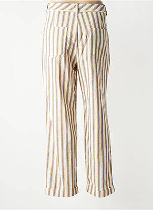 Pantalon drept țesătură crep talie înaltă bej SEE U SOON femeie