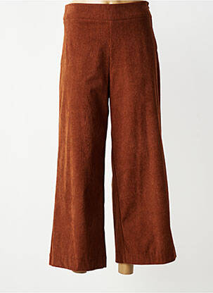 Pantalon 7/8 talie cu cleme mărime normală maro HIPPOCAMPE femeie