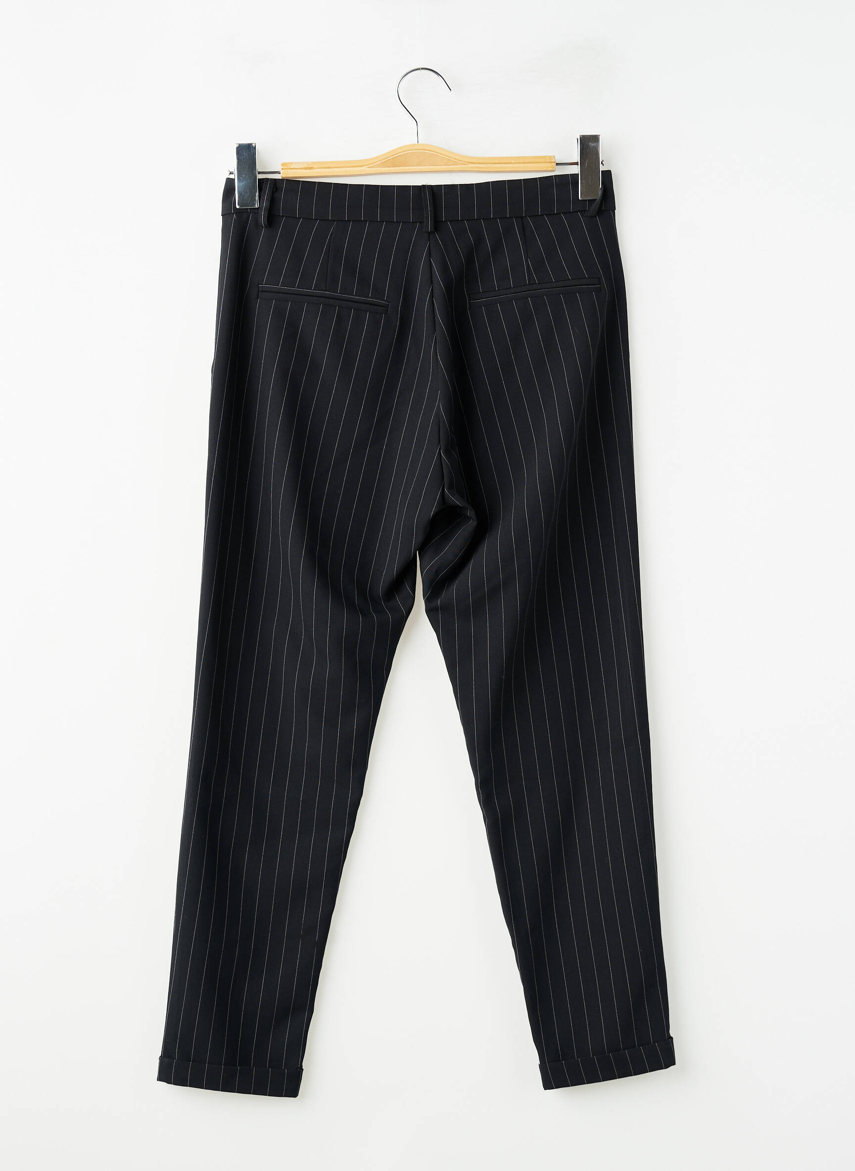 Pantalon 7/8 talie cu cleme mărime normală negru IMPERIAL femeie