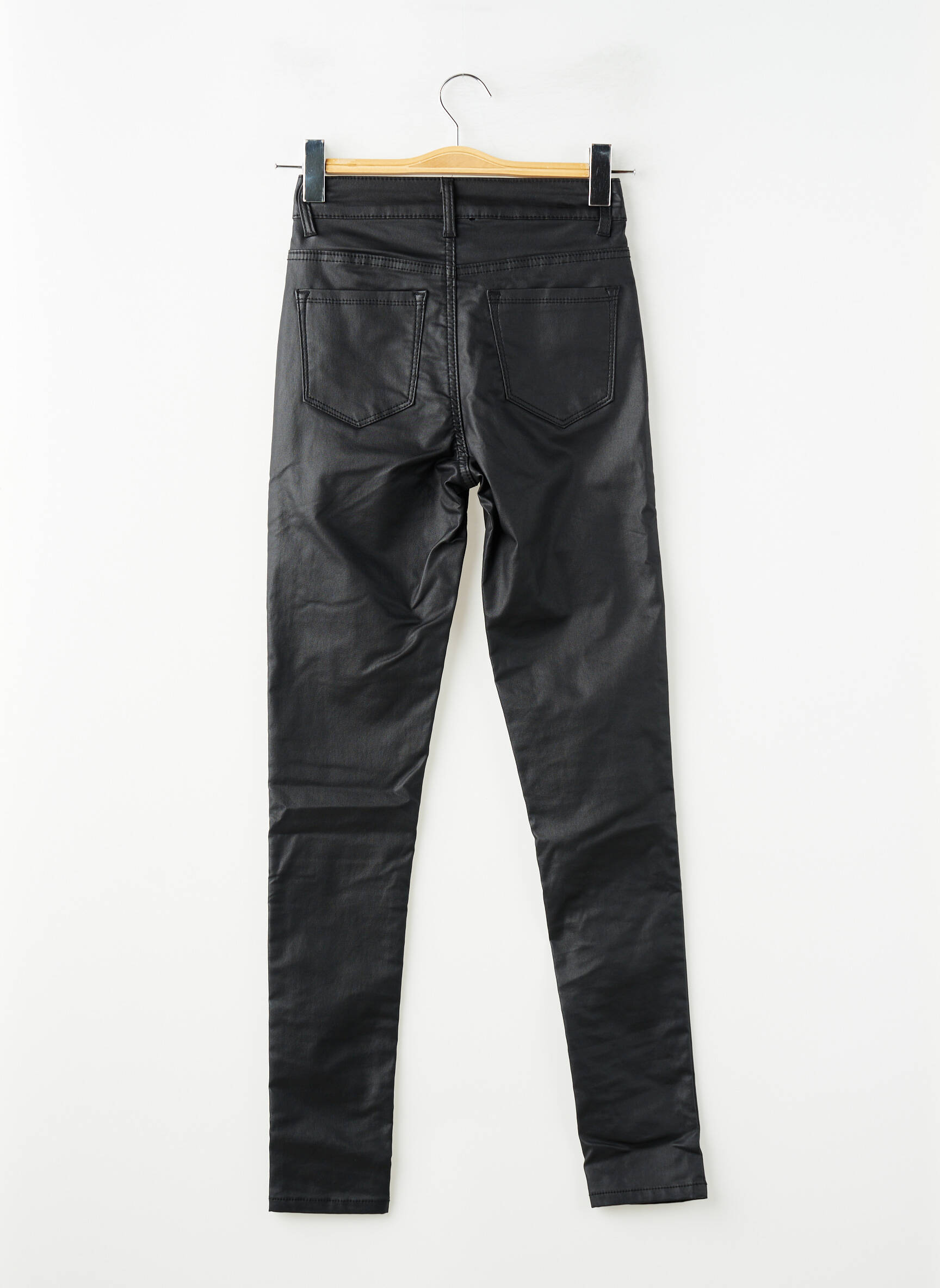 Pantalon slim talie înaltă talie înaltă negru IDODO femeie