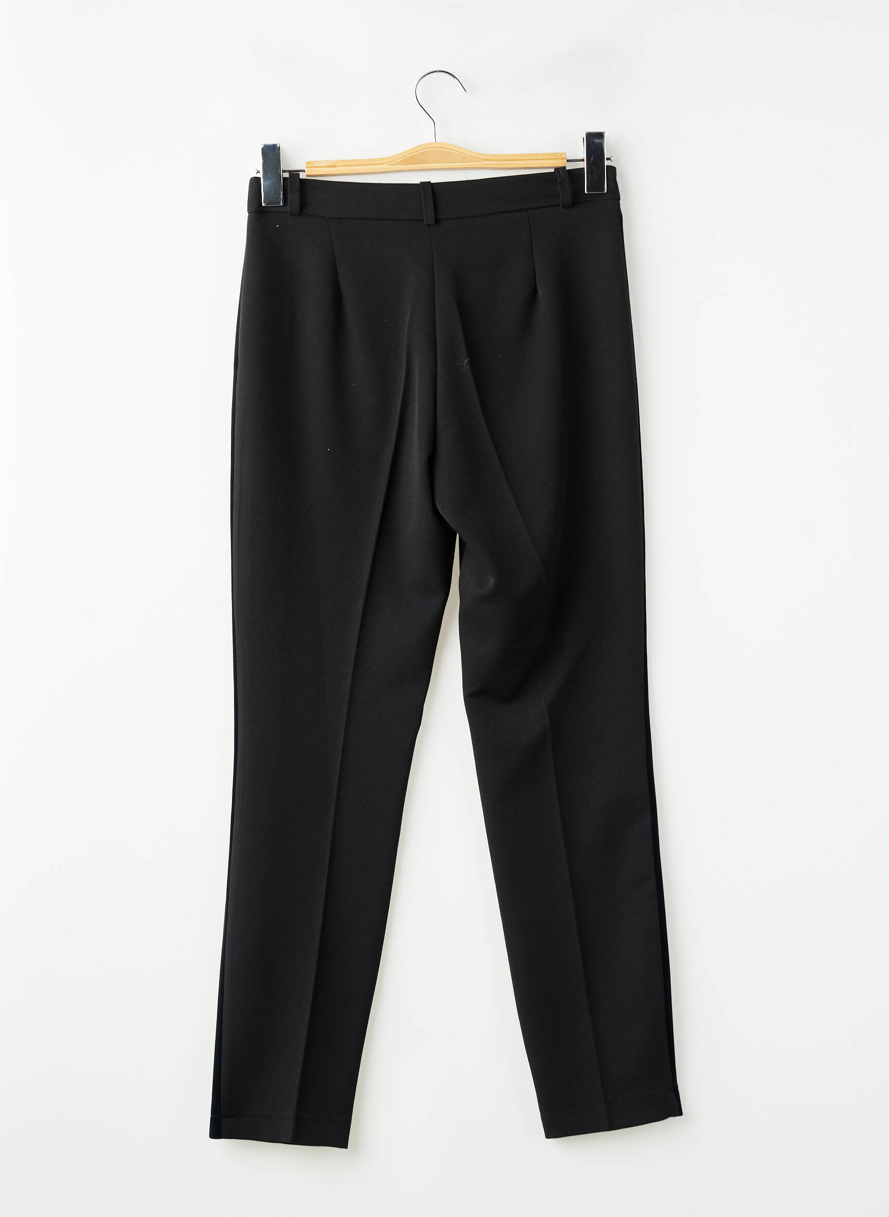 Pantalon 7/8 talie cu cleme mărime normală negru HIPPOCAMPE femeie