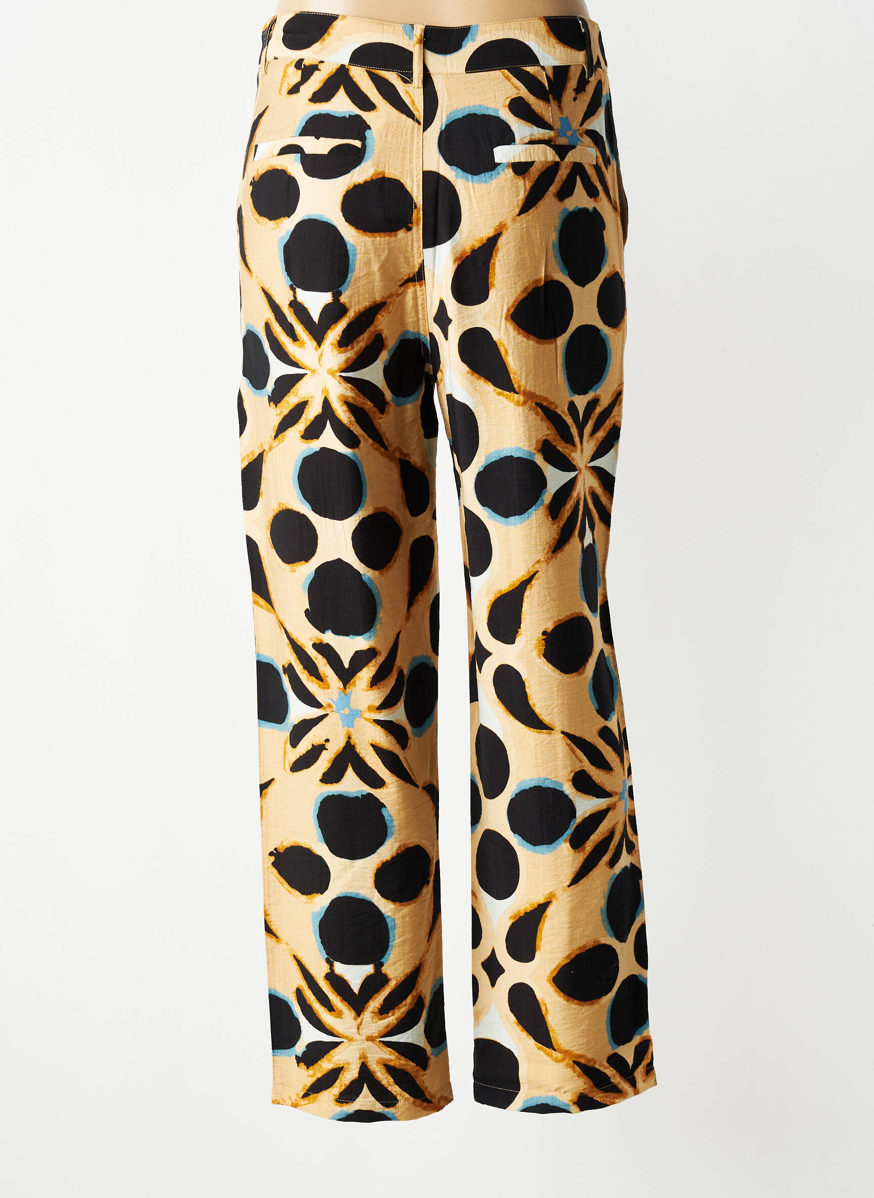Pantalon drept țesătură crep mărime normală bej SEE U SOON femeie