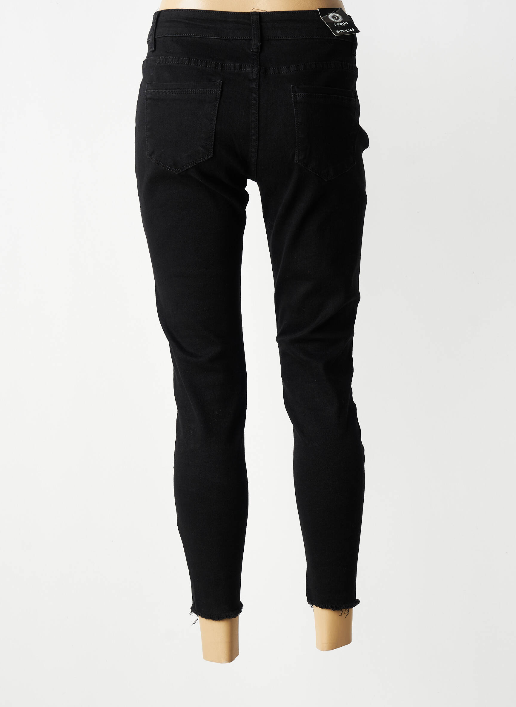 Blugi skinny talie înaltă talie înaltă negru IDODO femeie