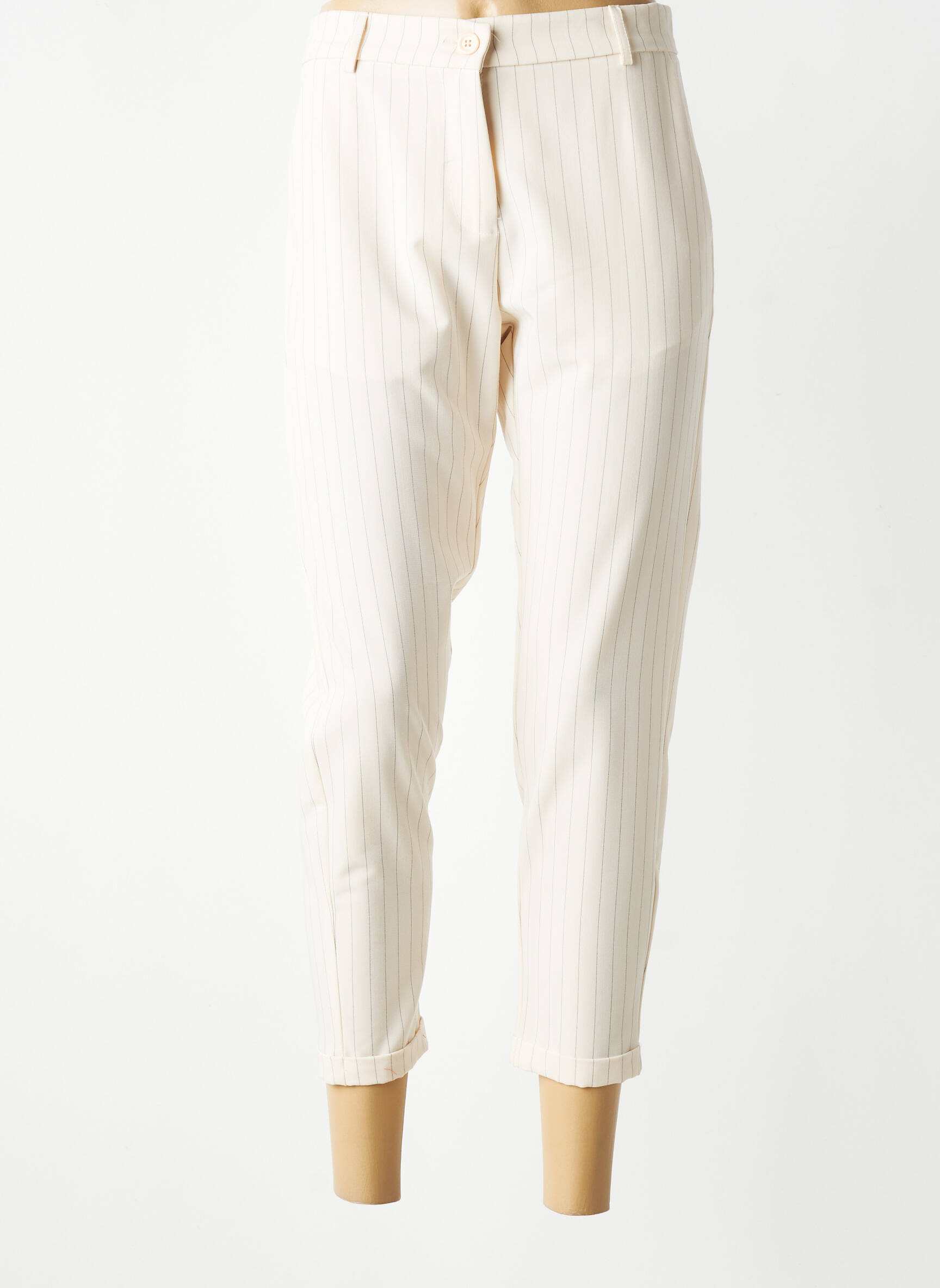 Pantalon 7/8 talie înaltă talie înaltă bej IMPERIAL femeie