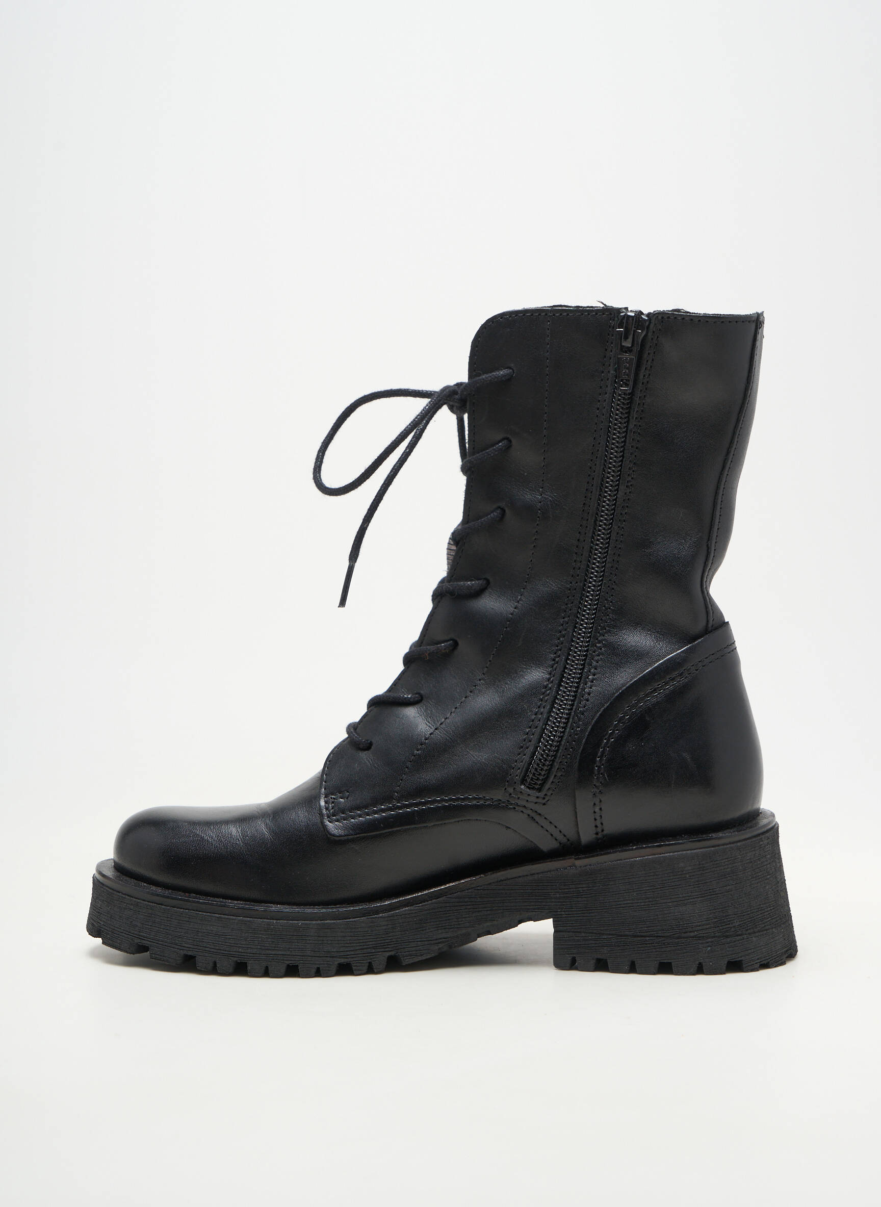 Botine/ghete închidere cu fermoar și șireturi toc de 4 la 6 cm negru FELMINI femeie