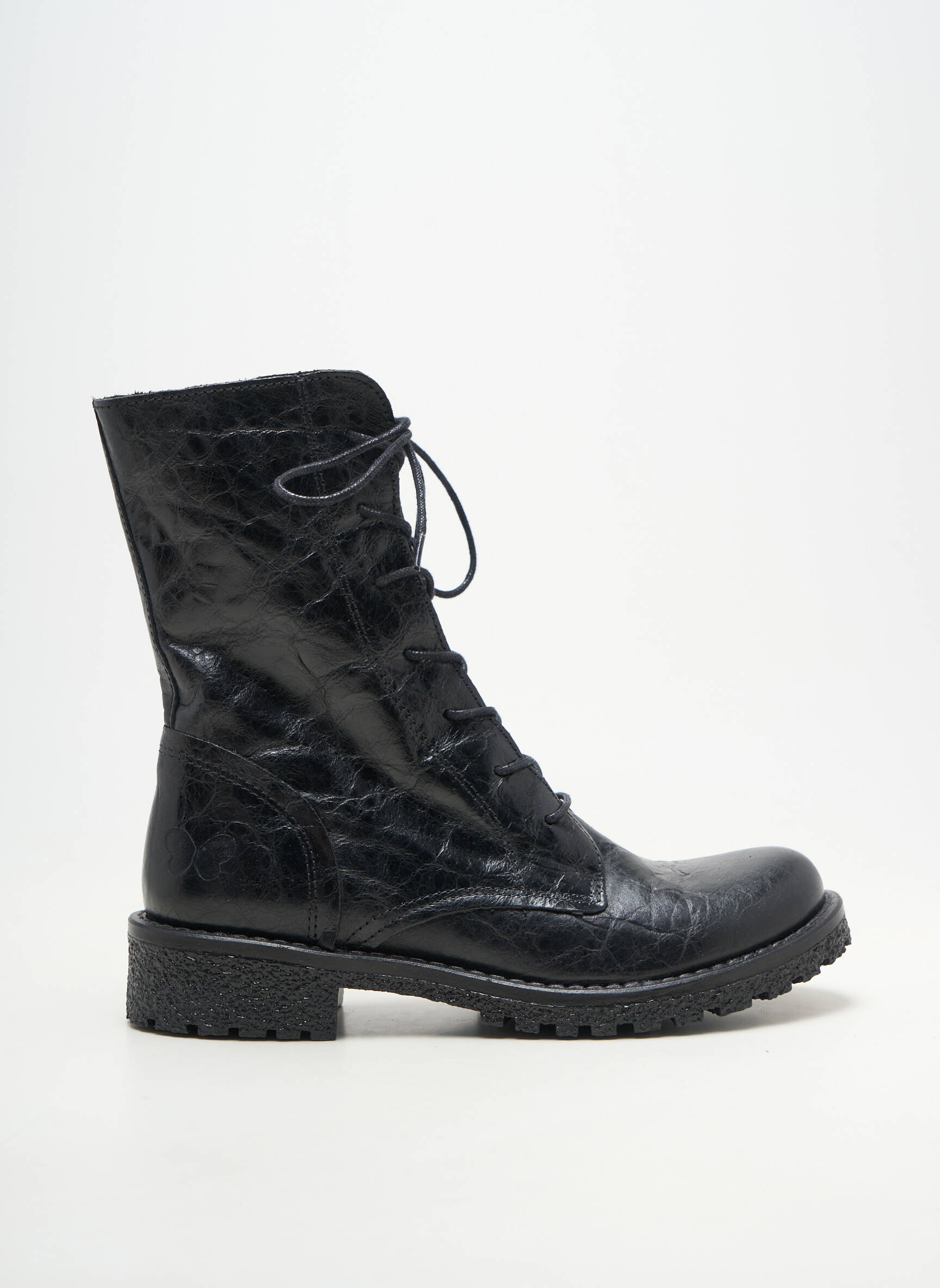 Botine/ghete închidere cu fermoar și șireturi toc de 4 la 6 cm negru FELMINI femeie