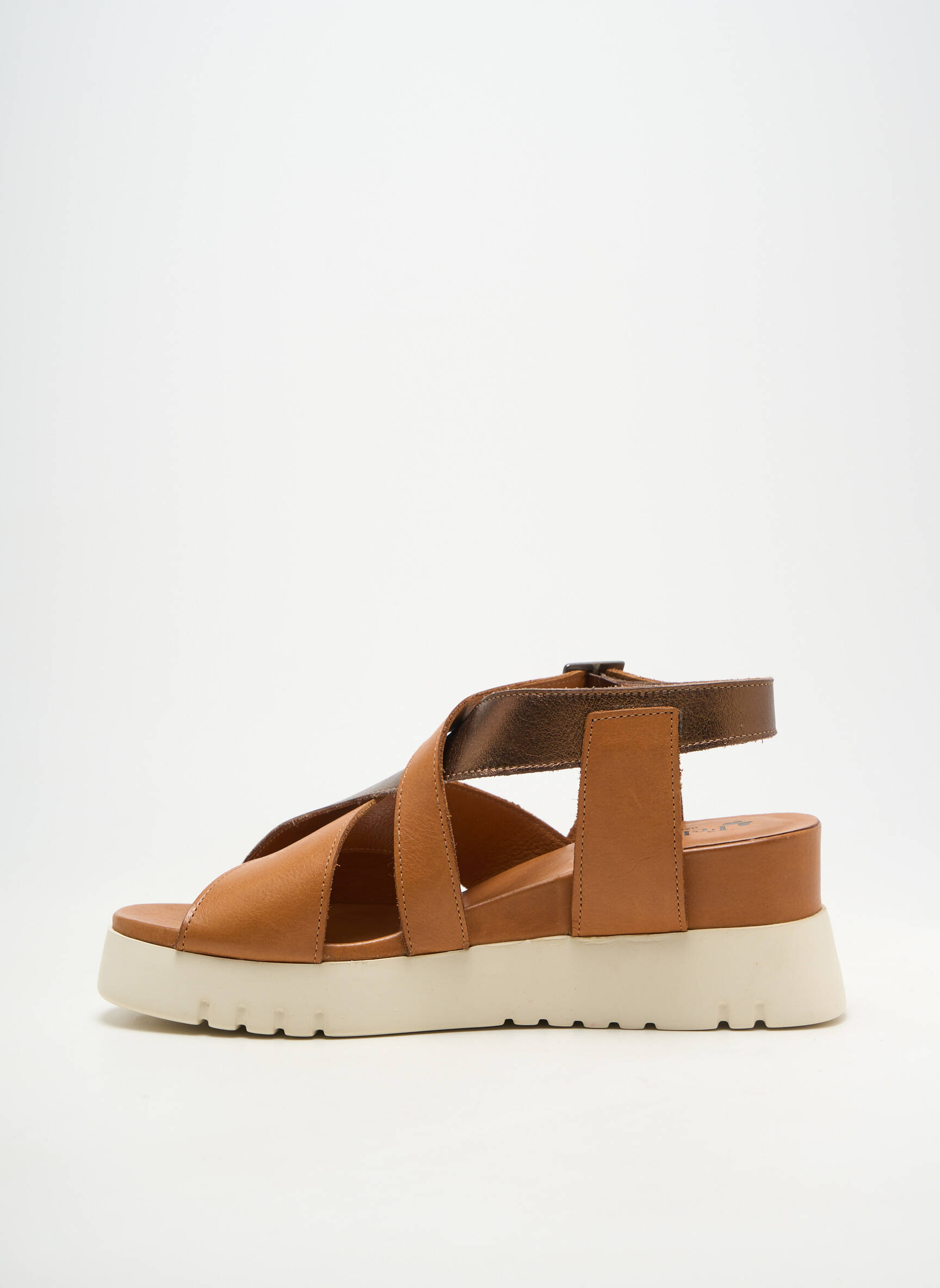 Sandale/pantofi decupați material neted toc de 4 la 6 cm maro FELMINI femeie