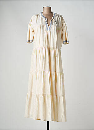 Rochie lungă mâneci scurte mâneci scurte bej SCOTCH & SODA femeie
