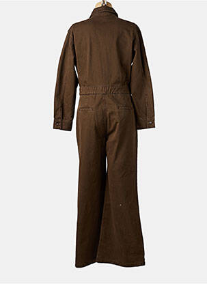 Salopetă-pantalon guler de bluză mâneci lungi maro SUNCOO femeie