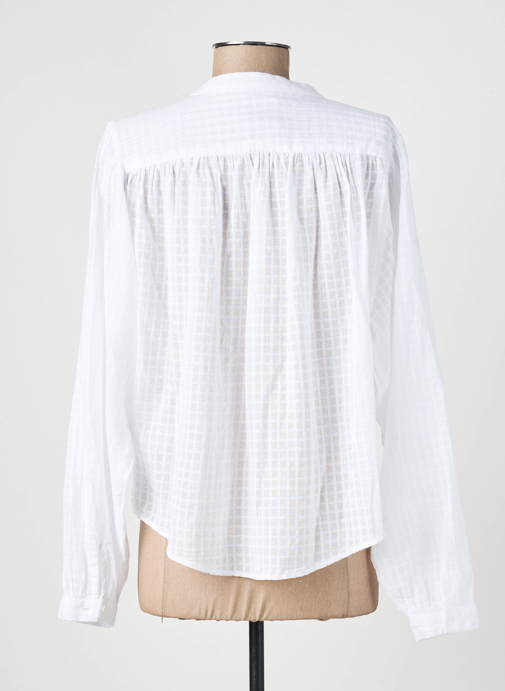 Cămașă țesătură crep mâneci lungi alb SACRÉCOEUR femeie