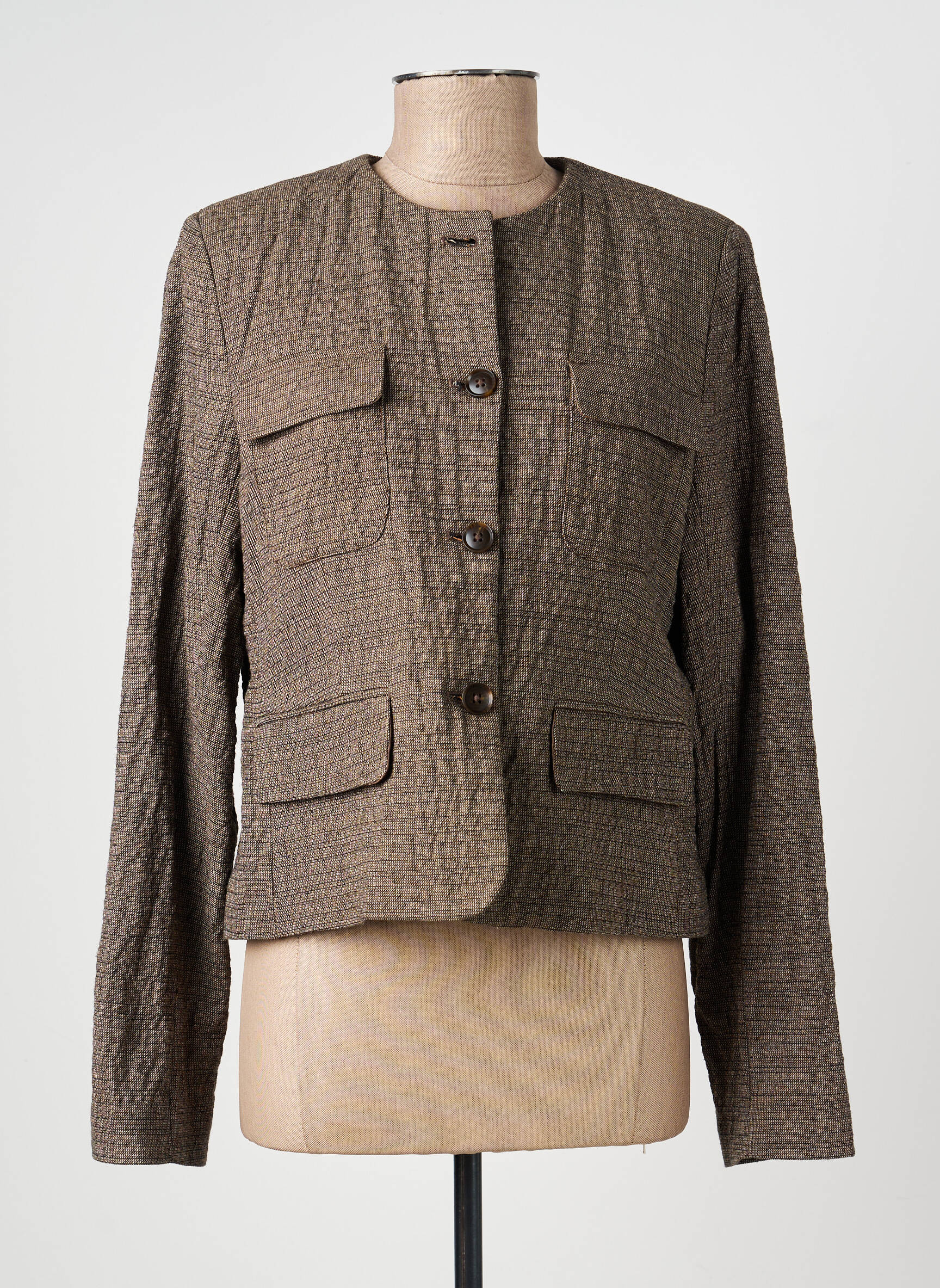 Jachete elegante buzunare maro MKT STUDIO femeie