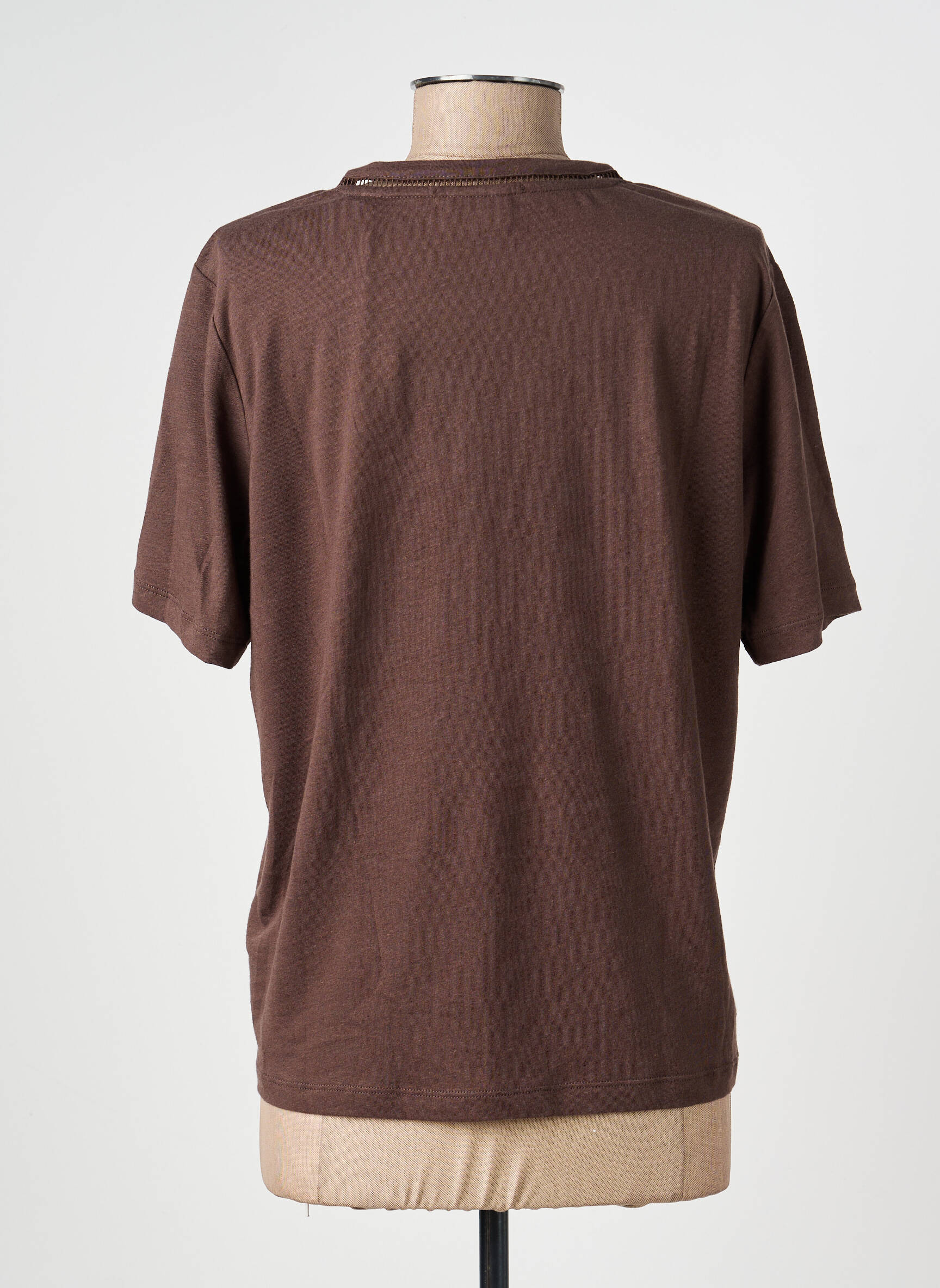 Tricou croială dreaptă mâneci scurte maro SCOTCH & SODA femeie