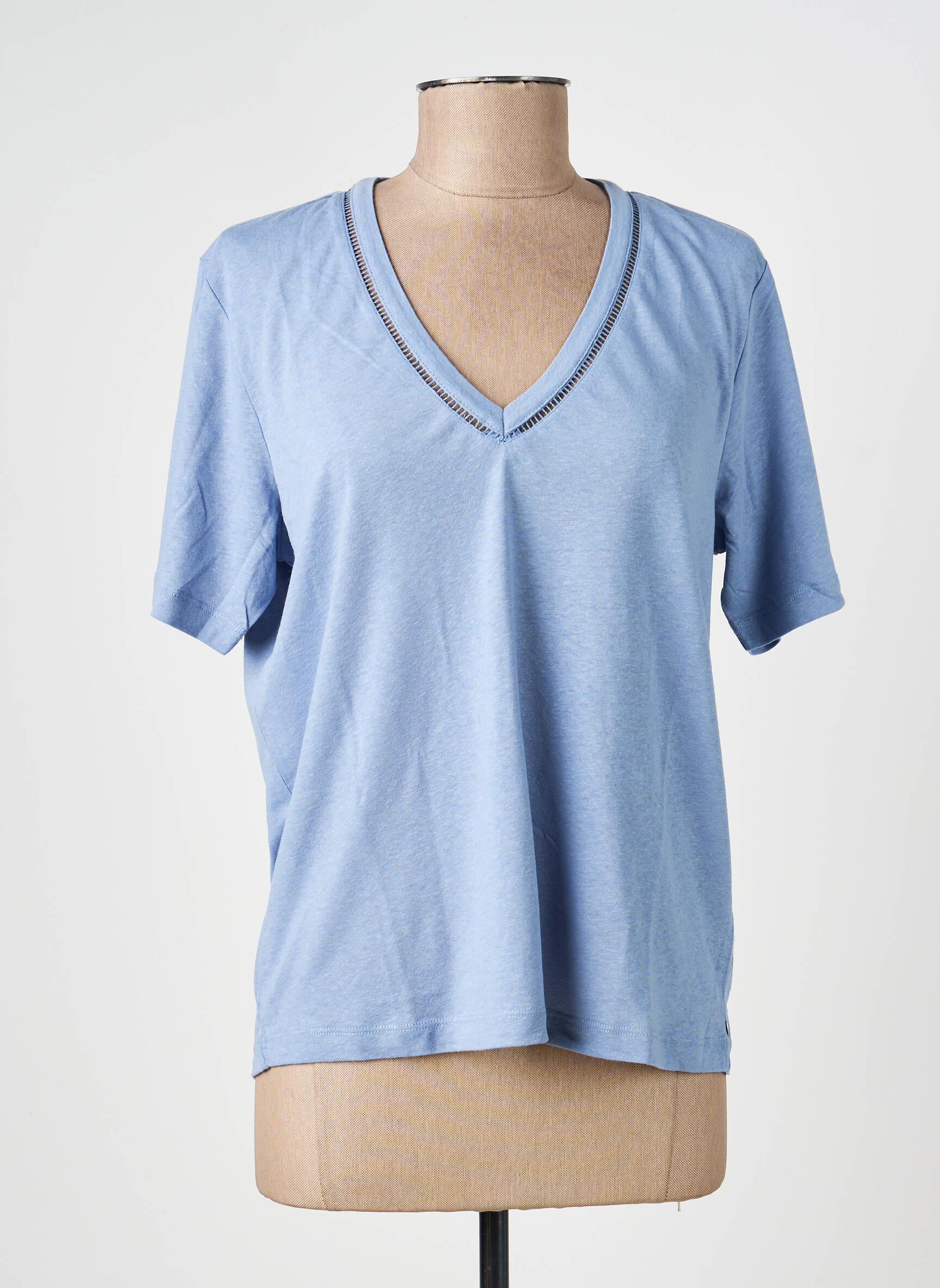 Tricou croială dreaptă mâneci scurte albastru SCOTCH & SODA femeie