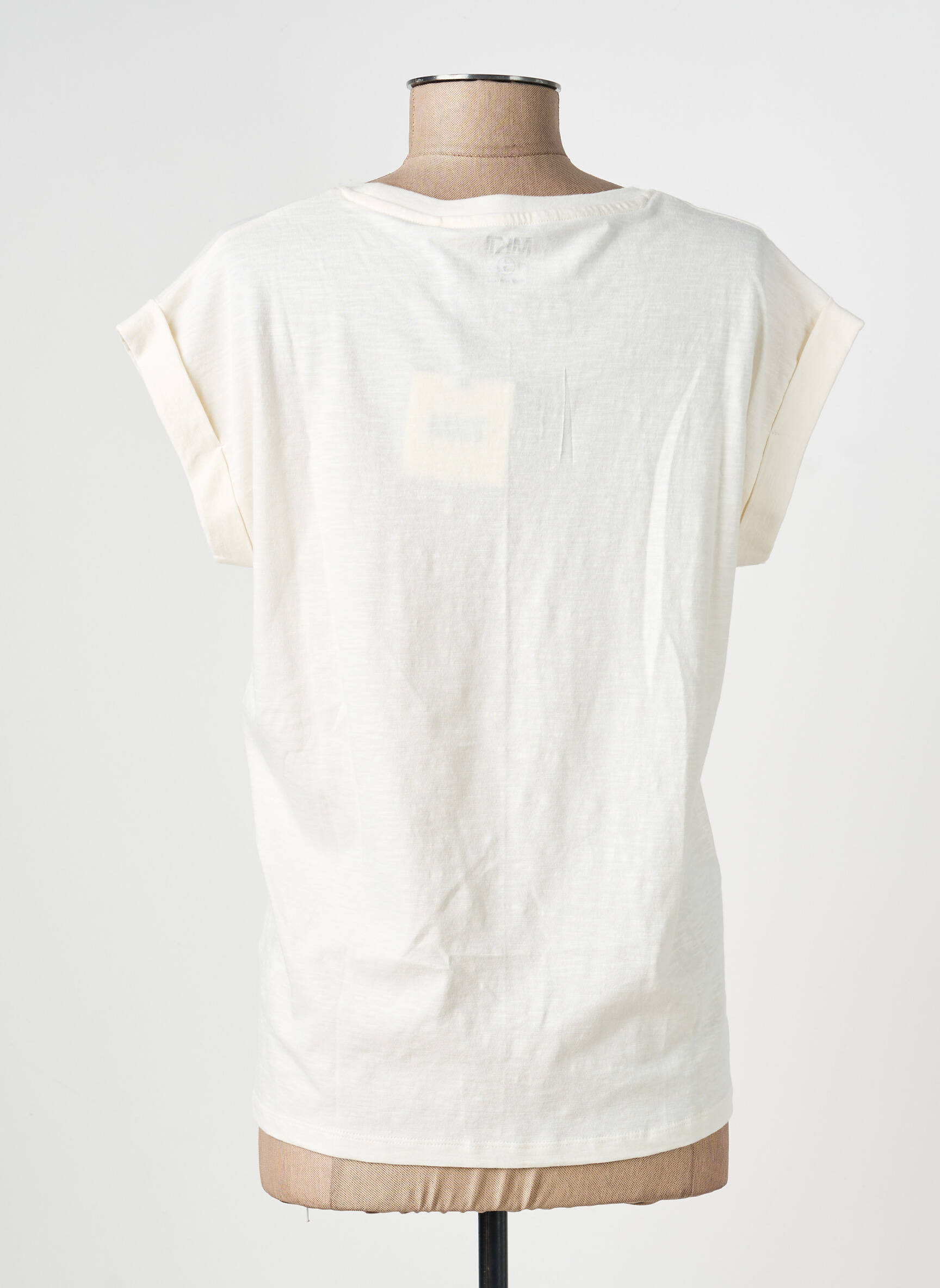 Tricou croială dreaptă mâneci scurte bej MKT STUDIO femeie