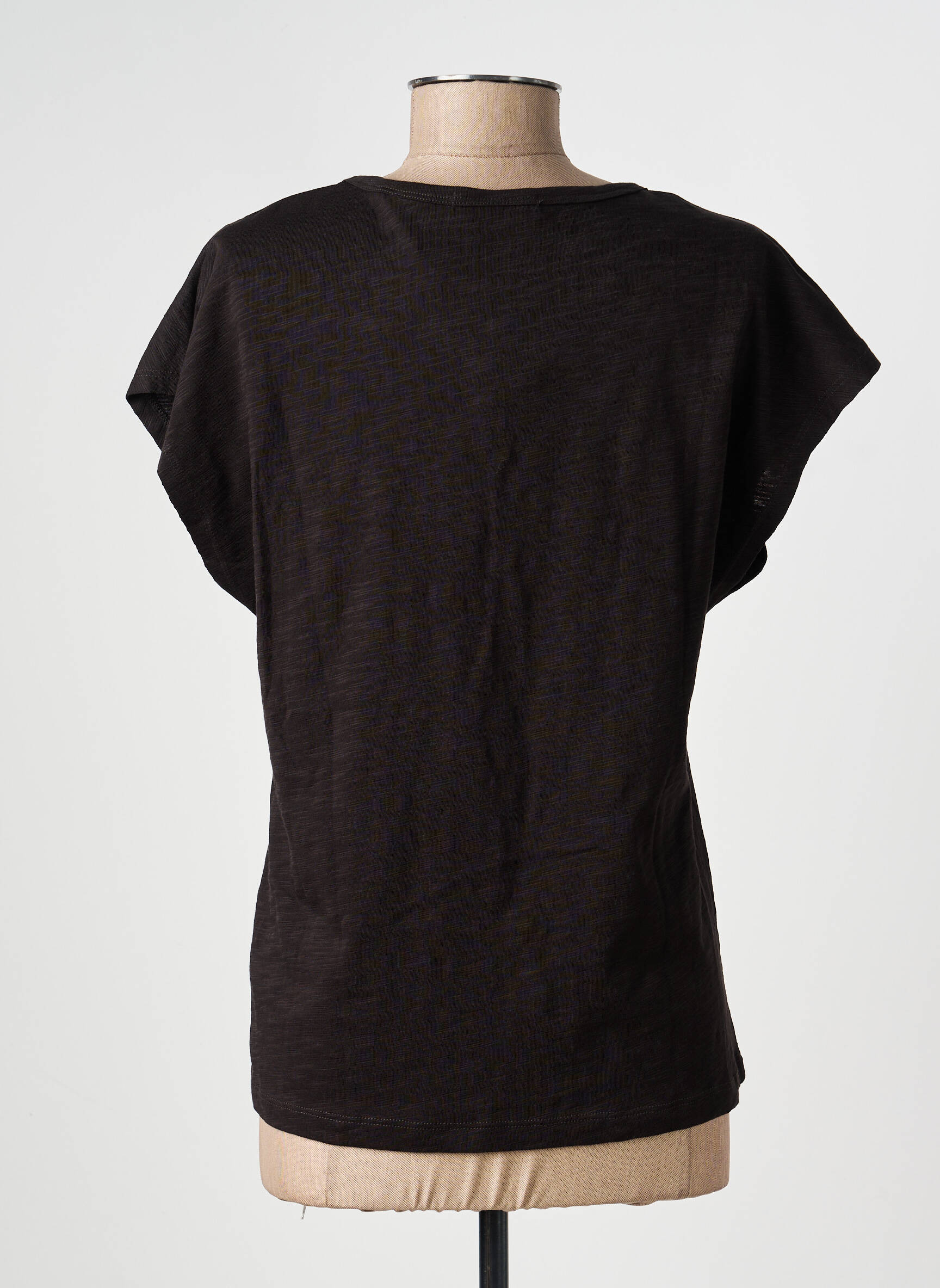 Tricou guler în v mâneci scurte maro SCOTCH & SODA femeie