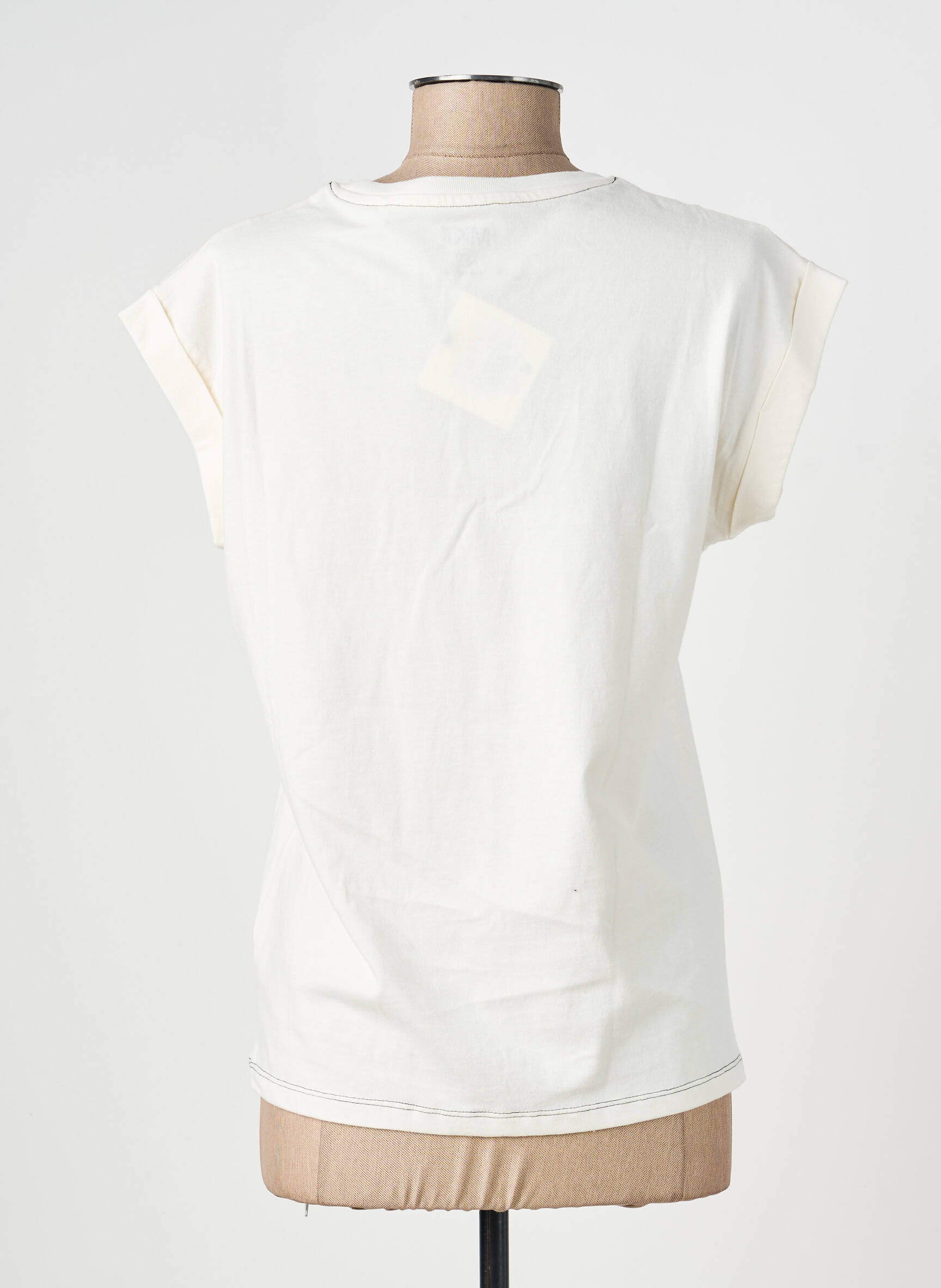 Tricou serigrafie mâneci scurte bej MKT STUDIO femeie