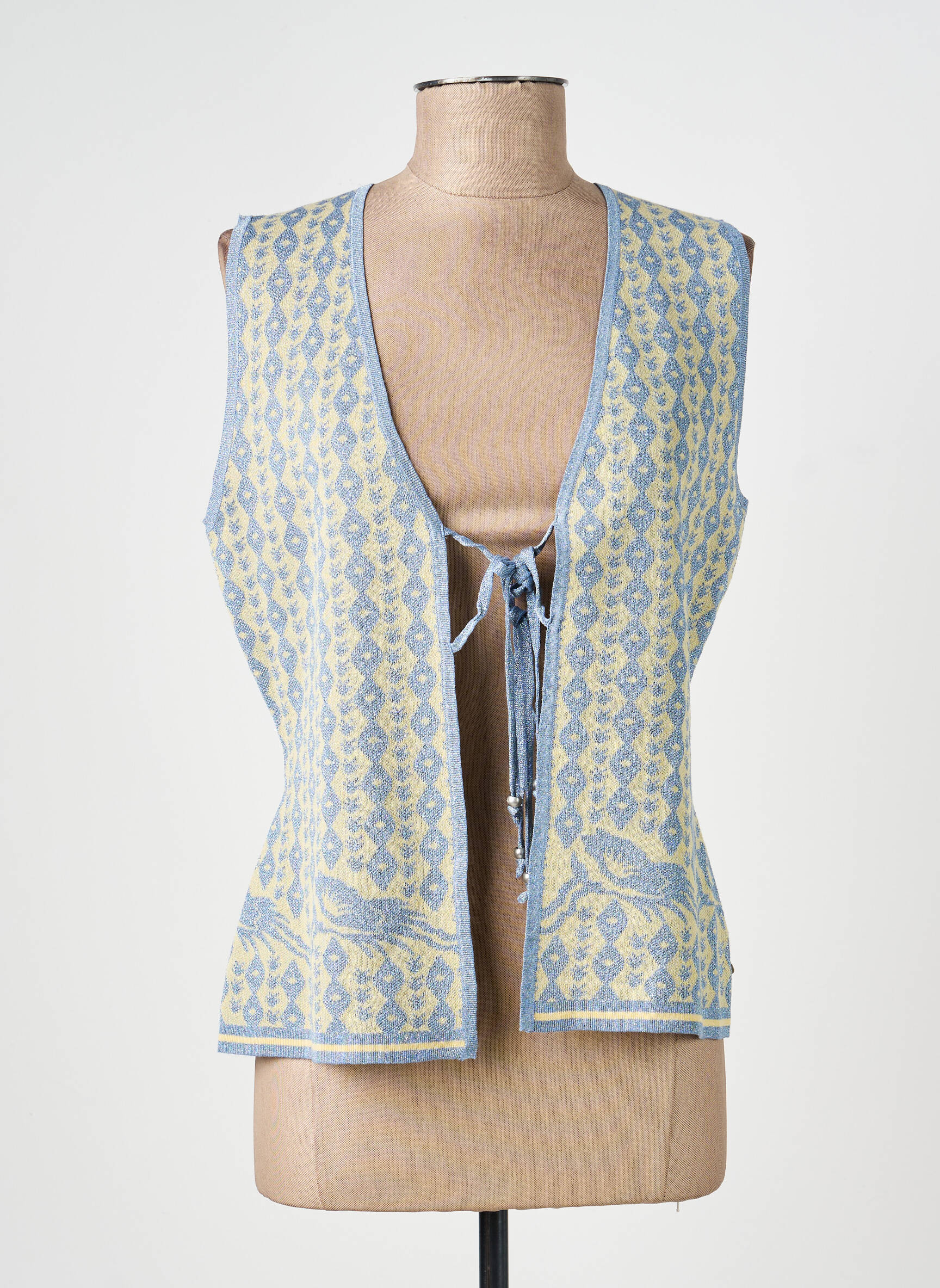 Vestă fără mâneci plasă fină albastru SCOTCH & SODA femeie