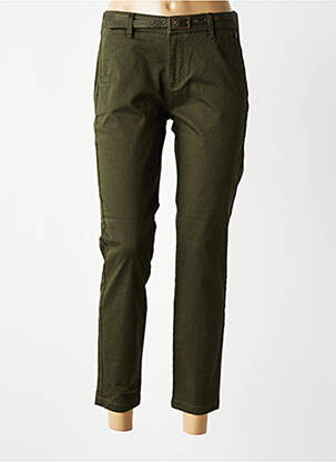 Pantalon 7/8 talie cu cleme mărime normală verde FREEMAN T.PORTER femeie