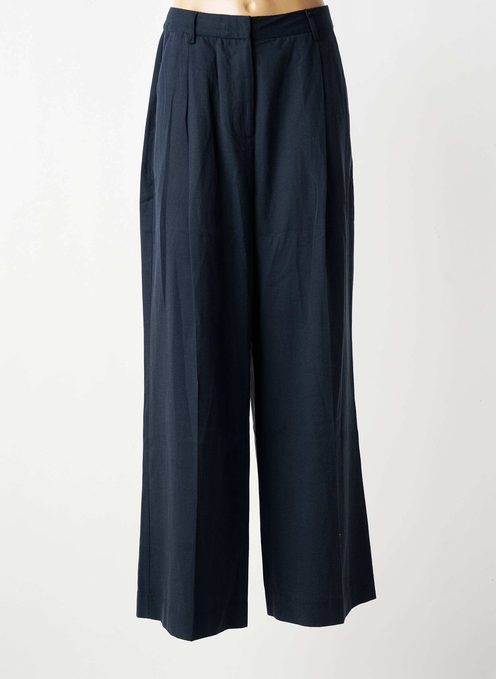 Pantalon larg țesătură crep talie înaltă albastru SCOTCH & SODA femeie
