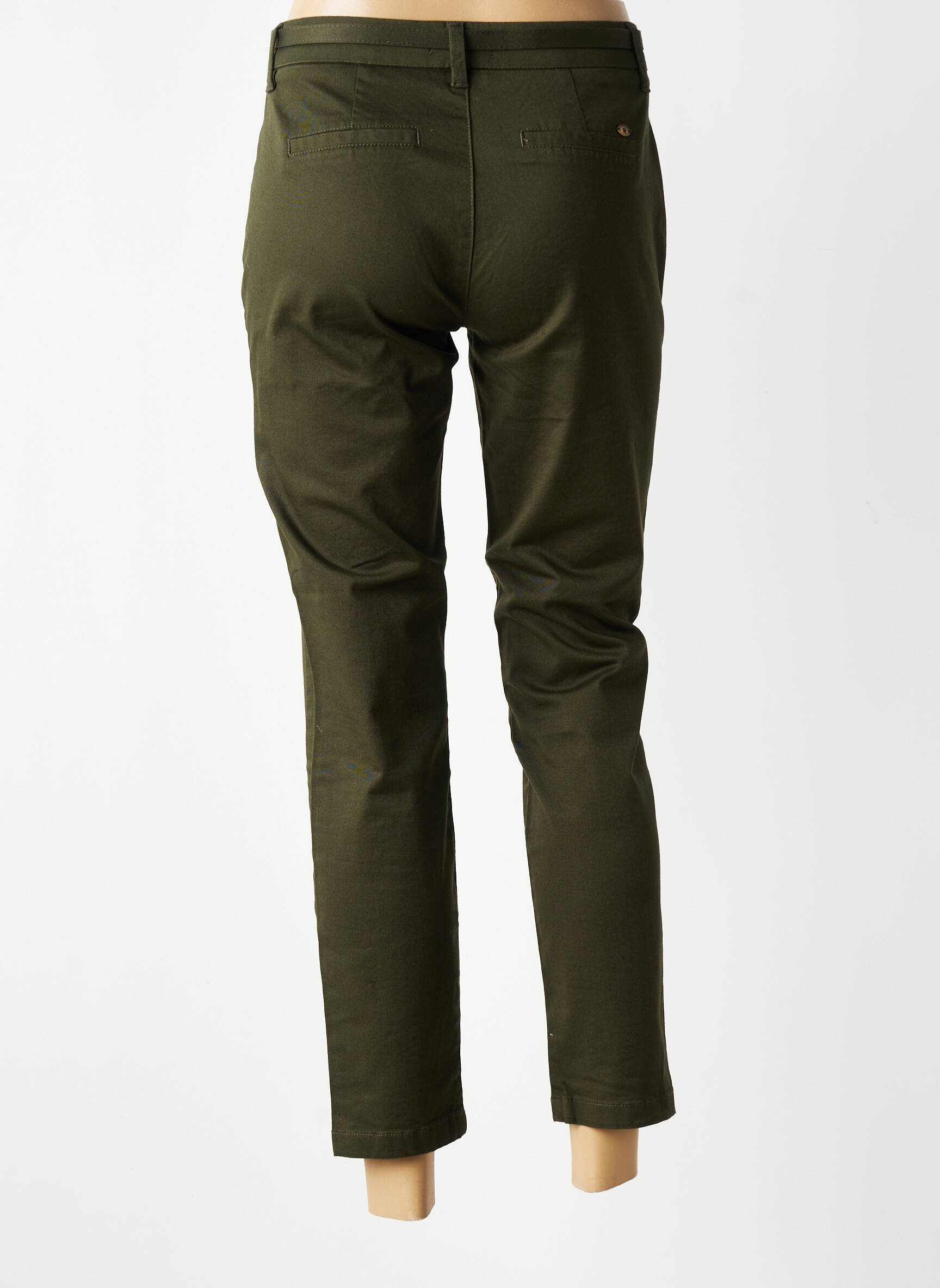 Pantalon 7/8 talie cu cleme mărime normală verde FREEMAN T.PORTER femeie