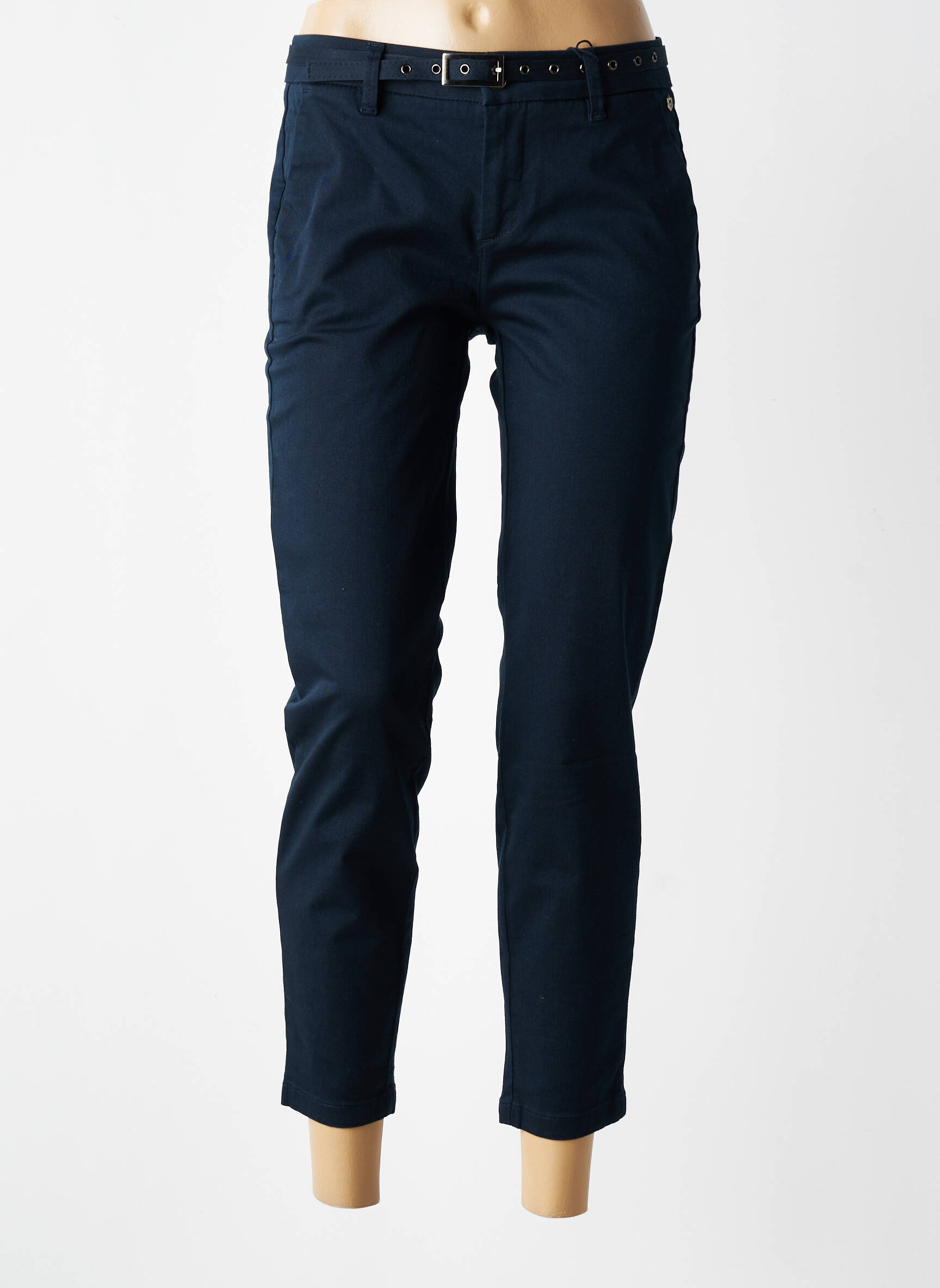 Pantalon 7/8 talie cu cleme mărime normală albastru FREEMAN T.PORTER femeie