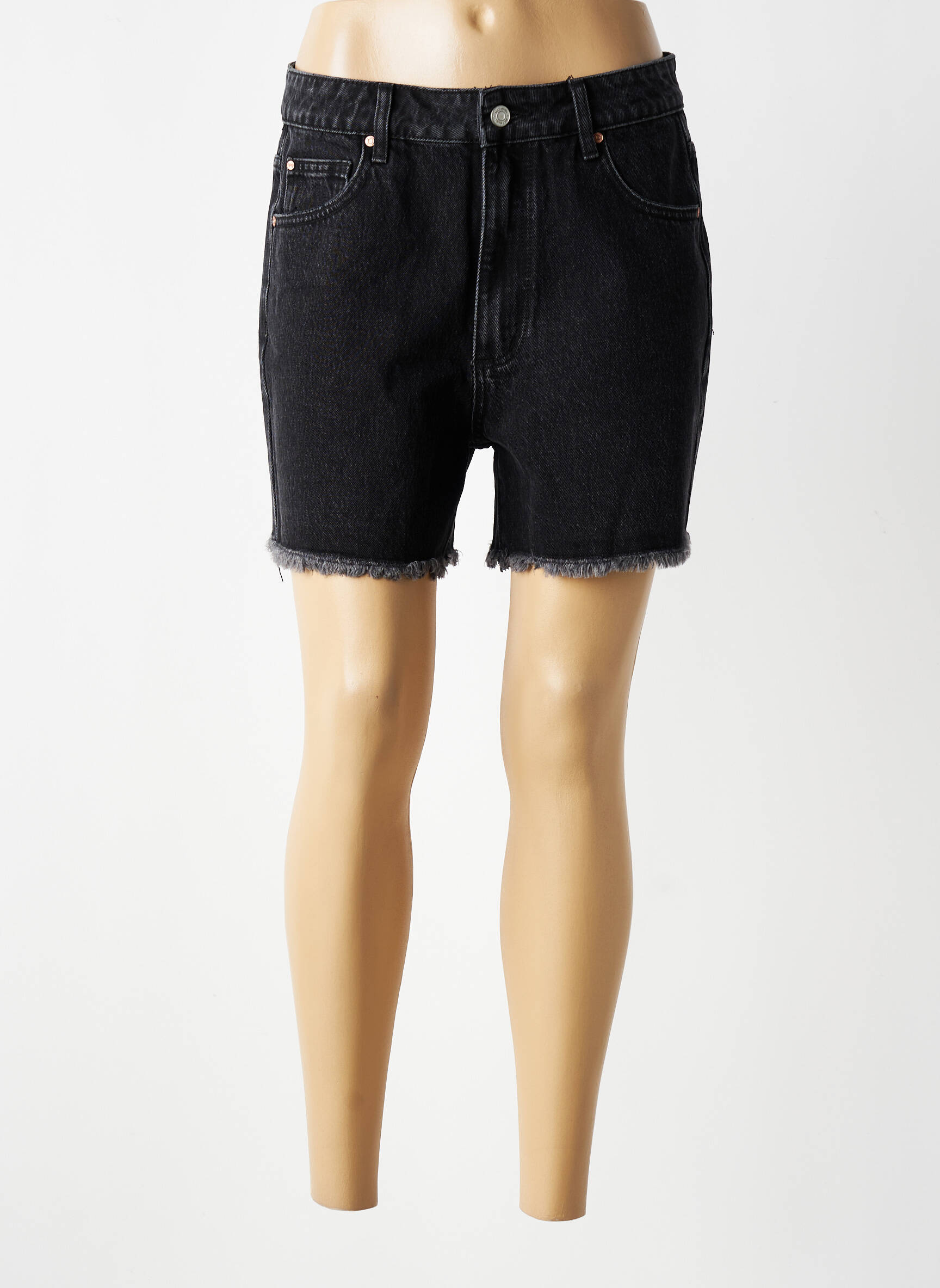 Șort țesătură denim talie înaltă negru MKT STUDIO femeie