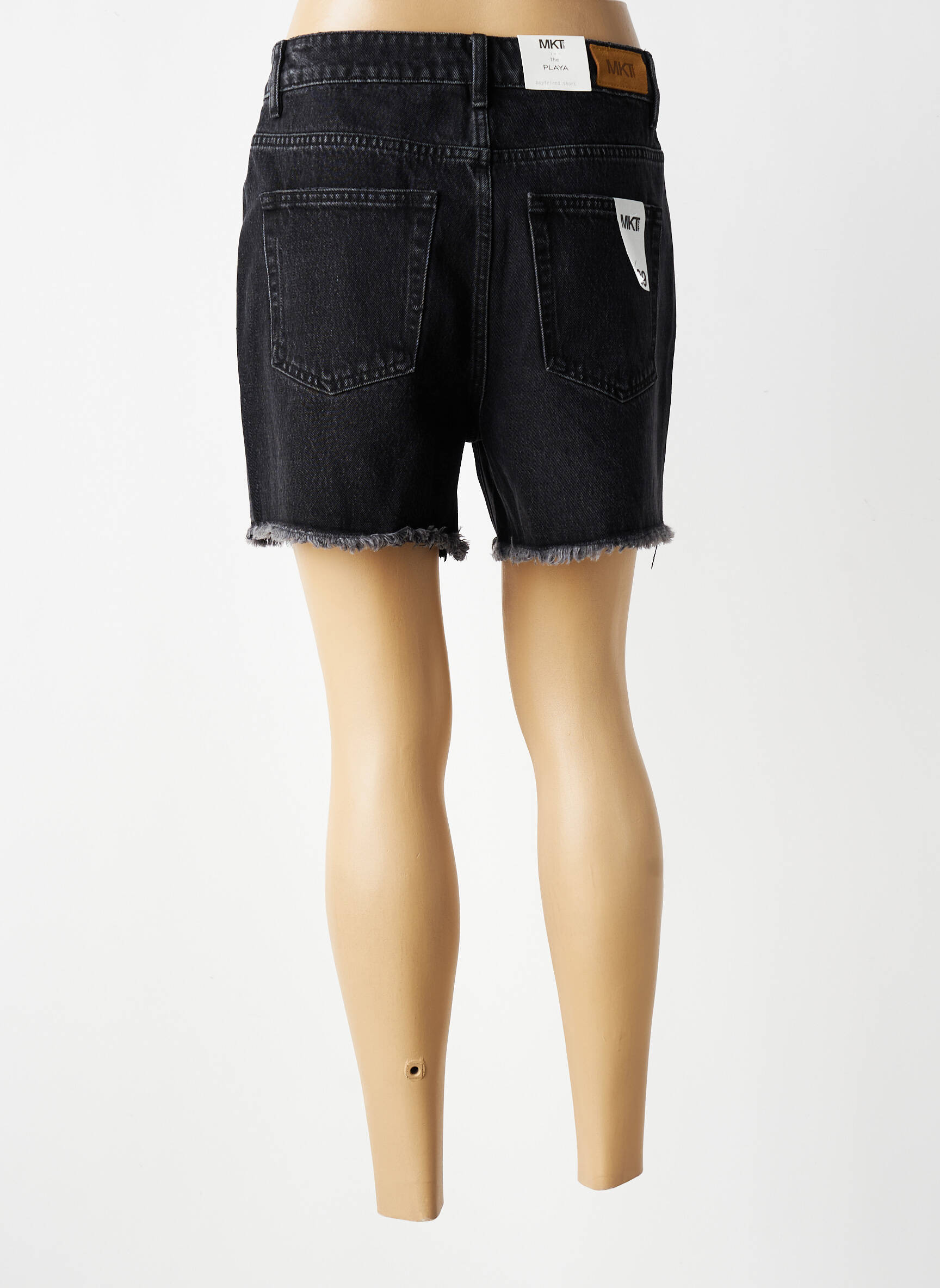 Șort țesătură denim talie înaltă negru MKT STUDIO femeie