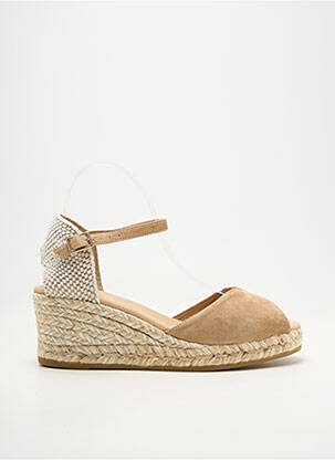 Espadrile închidere cu buclă(e) toc de 4 la 6 cm bej GAIMO femeie