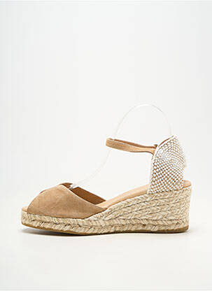 Espadrile închidere cu buclă(e) toc de 4 la 6 cm bej GAIMO femeie