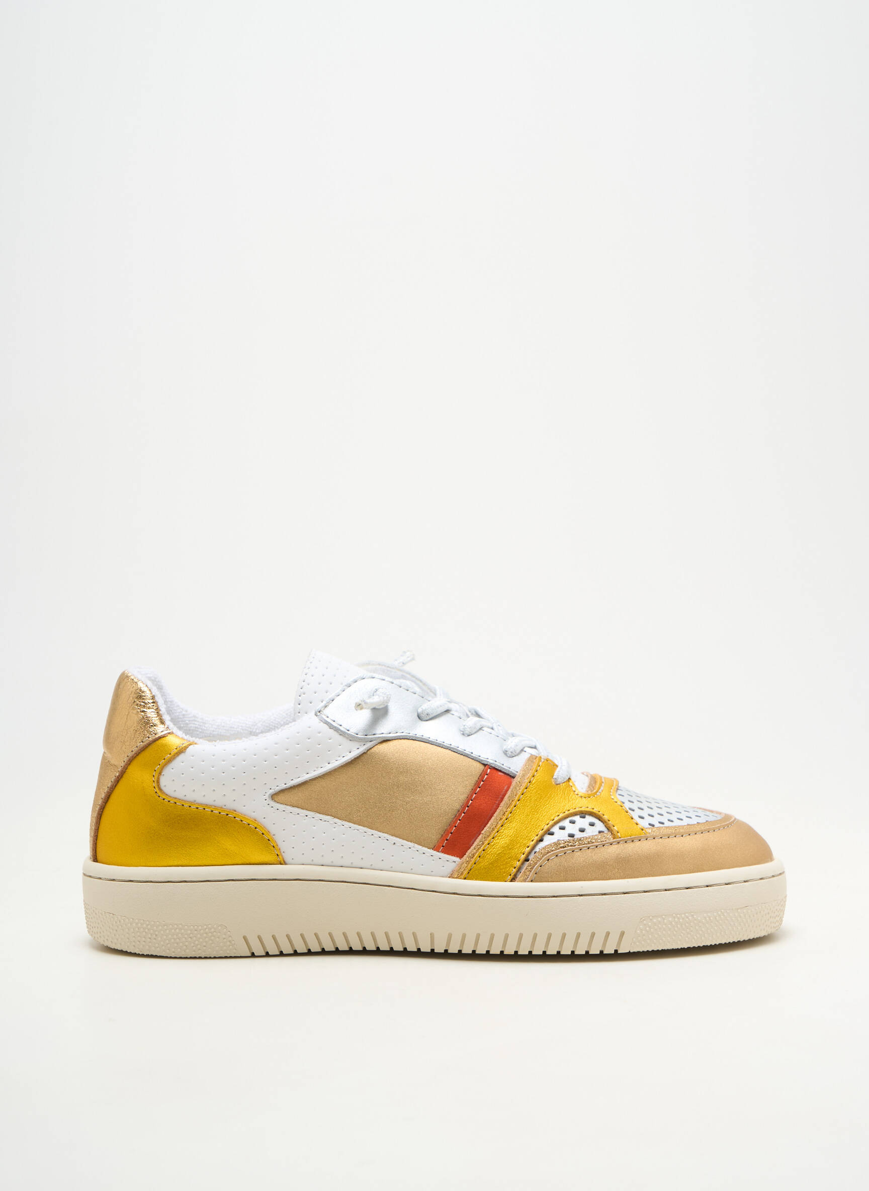 Adidași material neted toc plat până la 3 cm galben REGARD femeie